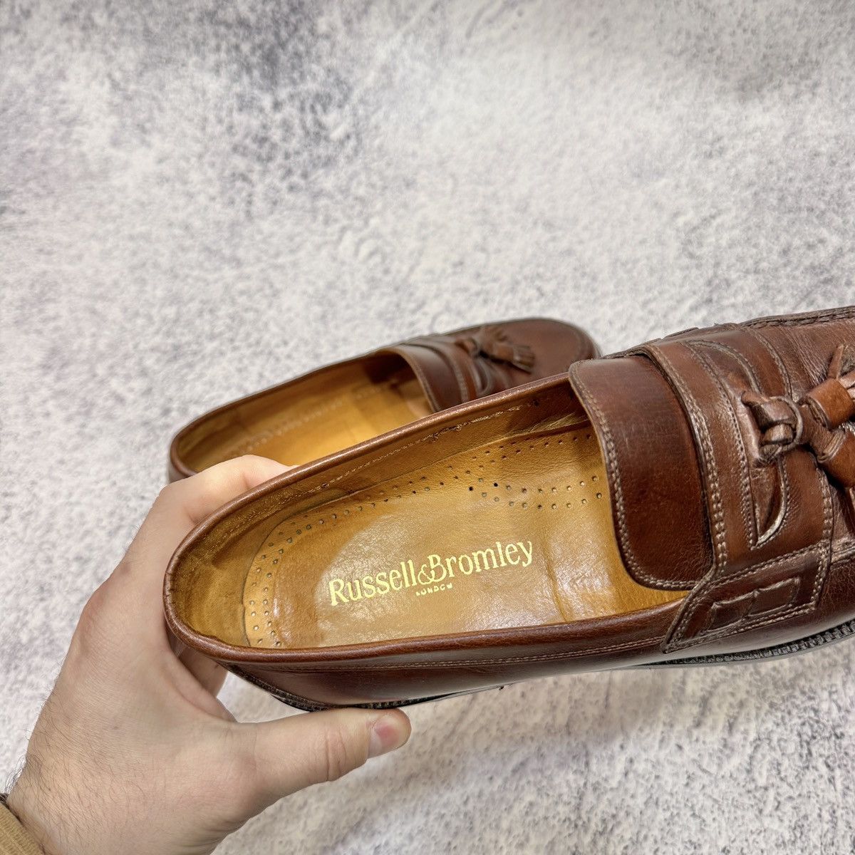Russell & Bromley Russel & Bromley Mens Brown Leather Tassell Loafers US9.5 Size US 9.5 / EU 42-43 - 7 Thumbnail