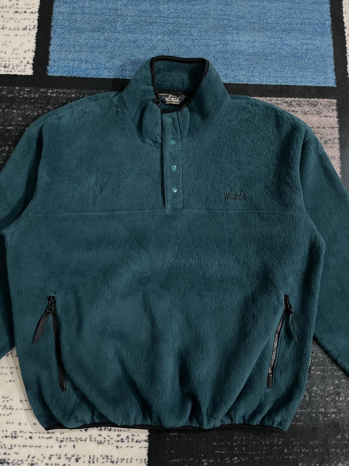 Vintage × Woolrich Woolen Mills Vintage Woolrich Half Button Fleece Jacket Size US XL / EU 56 / 4 - 5 Thumbnail