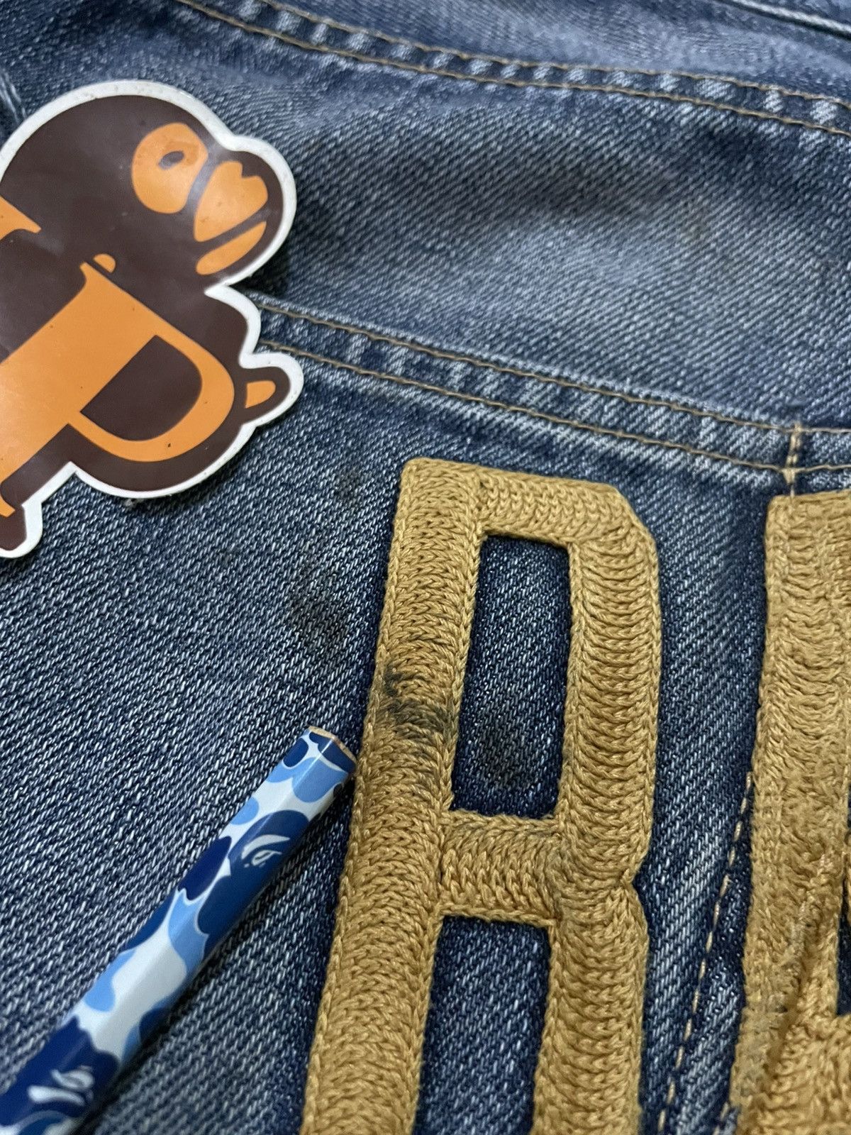 Bape OG Bape NYC Logo Embroidered Denim Jeans Size US 31 - 11 Thumbnail