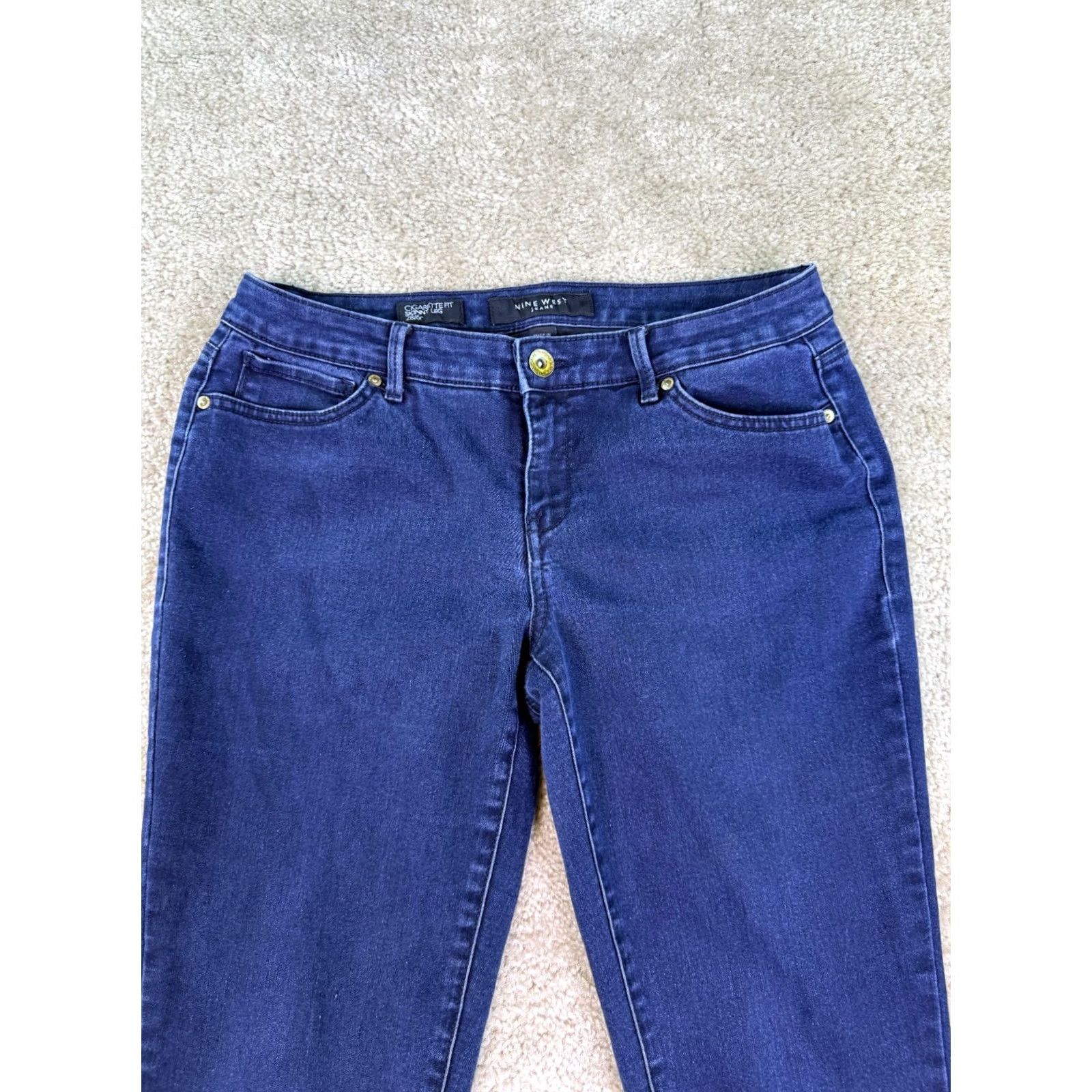 Nine West Nine West Women’s Blue Skinny Cigarette Fit Jeans Size 6/28 D480 Size 28" / US 6 / IT 42 - 2 Thumbnail
