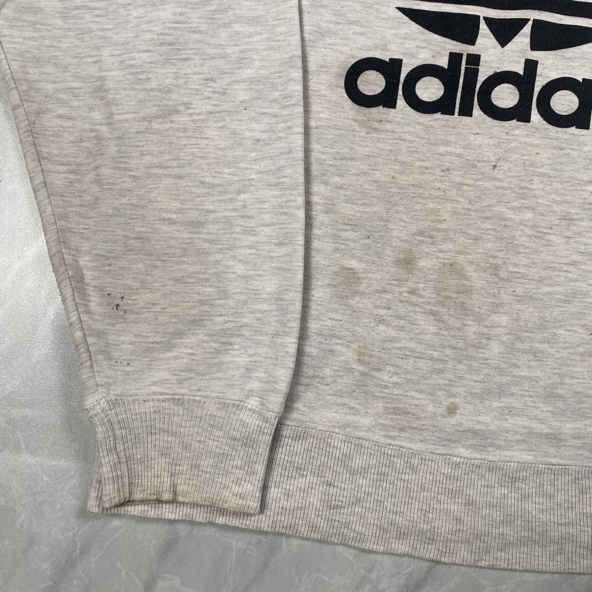 Adidas Vintage 90s Adidas Trefoil Distressed Crewneck Size US M / EU 48-50 / 2 - 2 Thumbnail