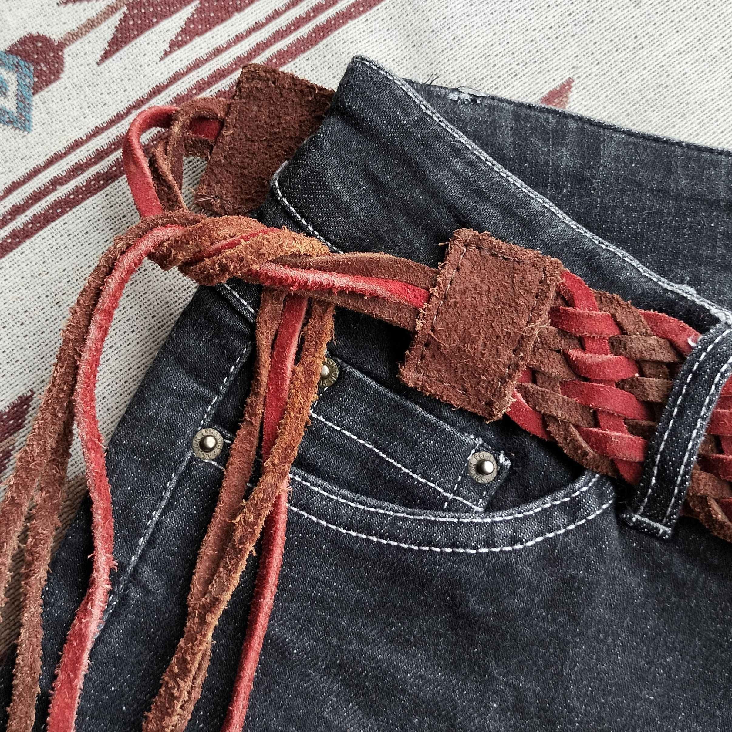Tornado Mart rope suede belt tassel flare denim Size US 27 - 7 Thumbnail