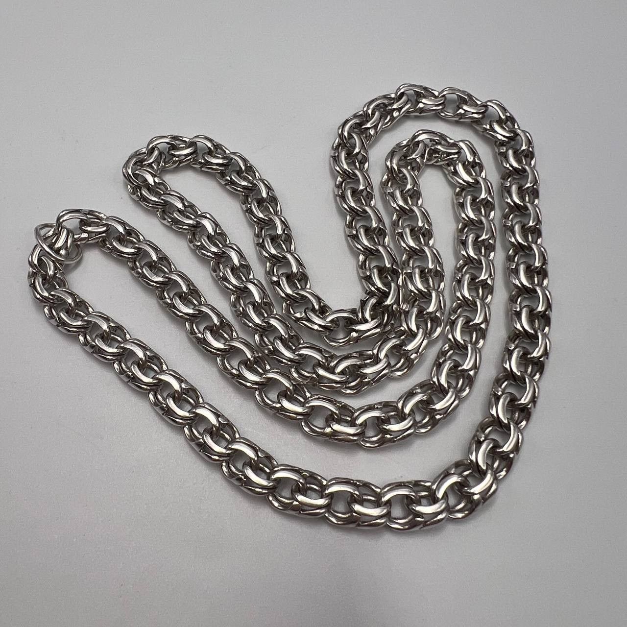Sterling Silver Massive Vintage Sterling Silver 925 Chain Necklace 69 gr Size ONE SIZE - 3 Thumbnail
