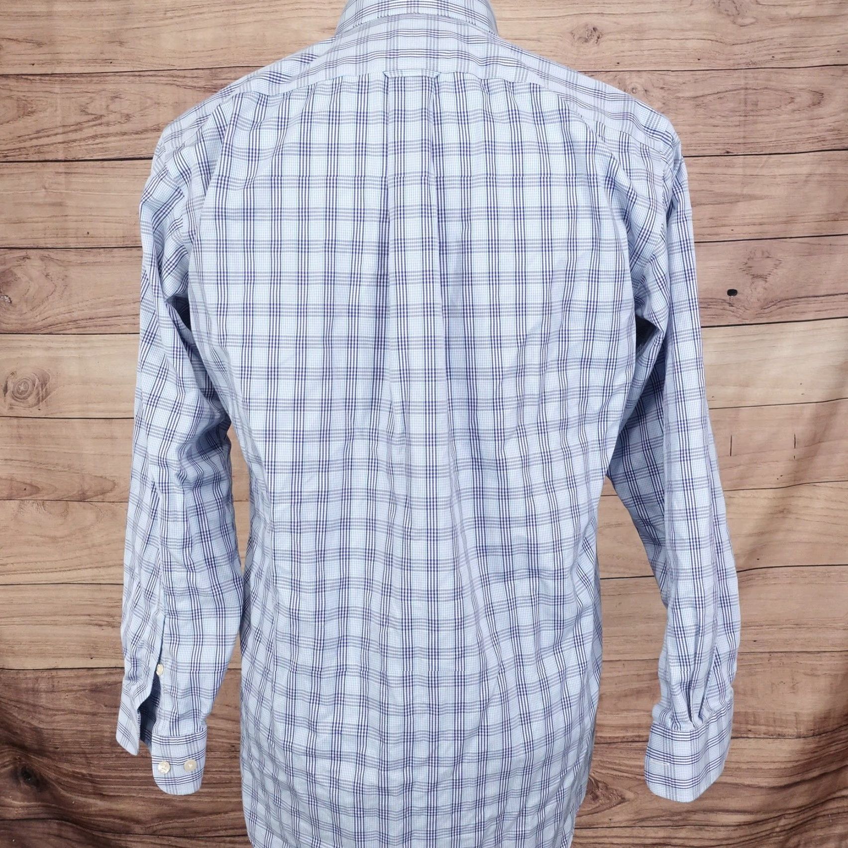 Vintage KIRKLAND SIGNATURE Dress Shirt Men 15 32 Blue Plaid Non-Iron Long Sleeve Button-Up Size US M / EU 48-50 / 2 - 4 Thumbnail