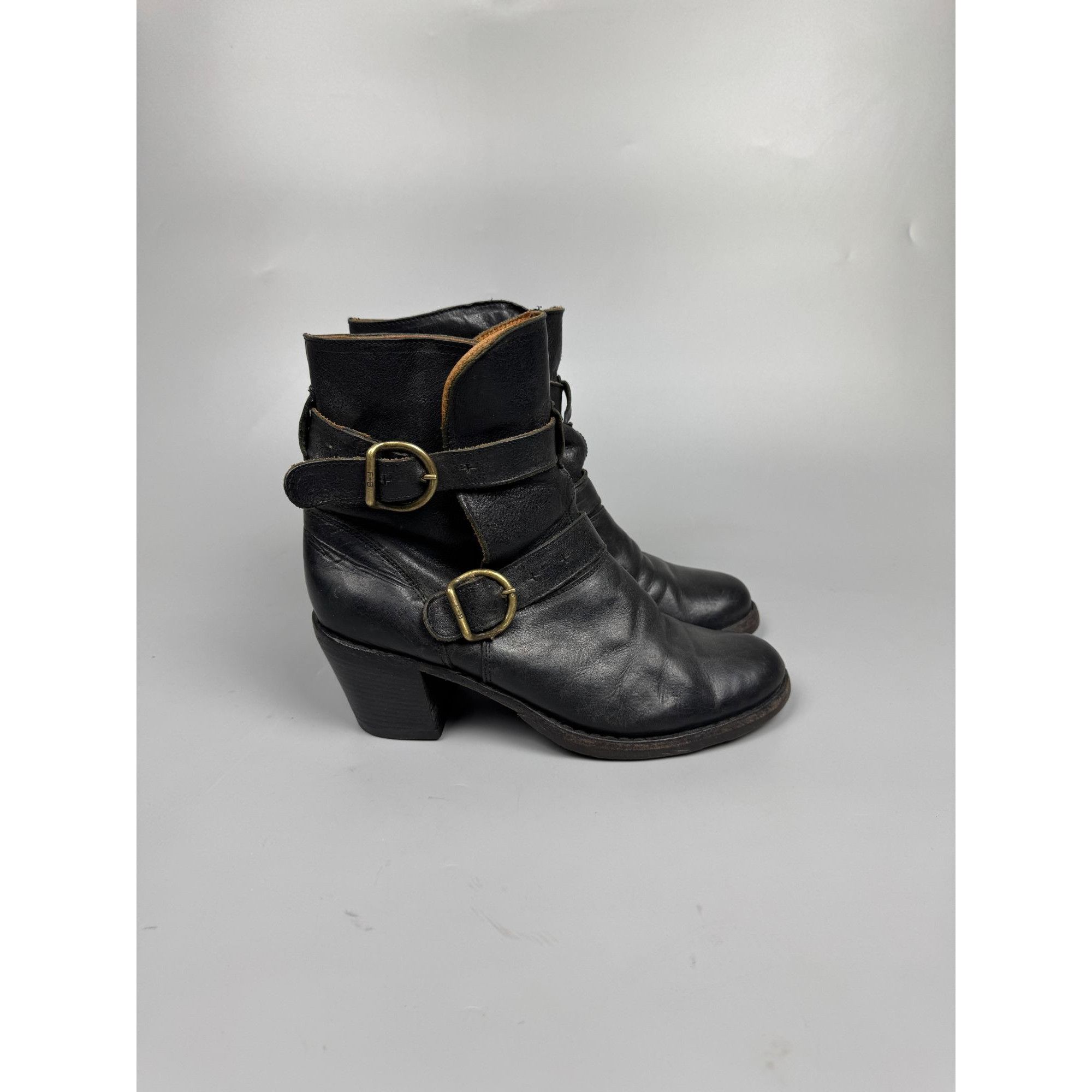 Fiorentini + Baker Fiorentini + Baker Mid Heel Black Leather Boots (Y1240) Size US 9 / IT 39 - 1 Thumbnail