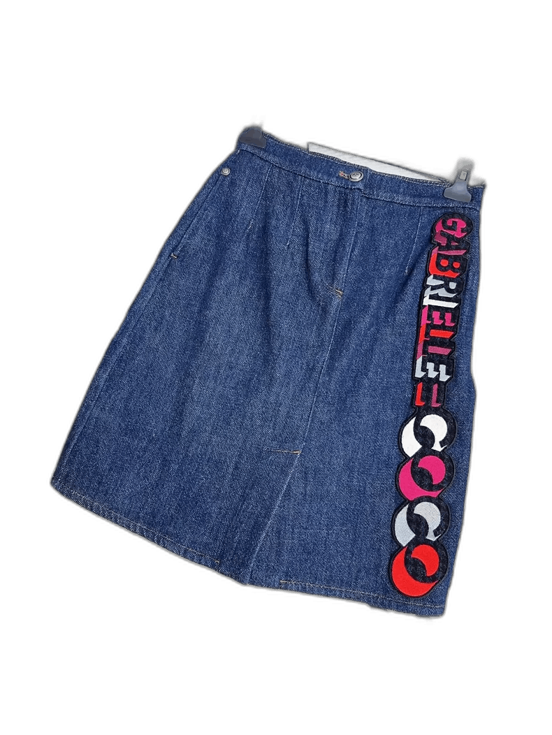 Chanel Chanel Denim Embroidered Letter Skirt Size 36 Size 36" / US 14 / IT 50 - 1 Thumbnail