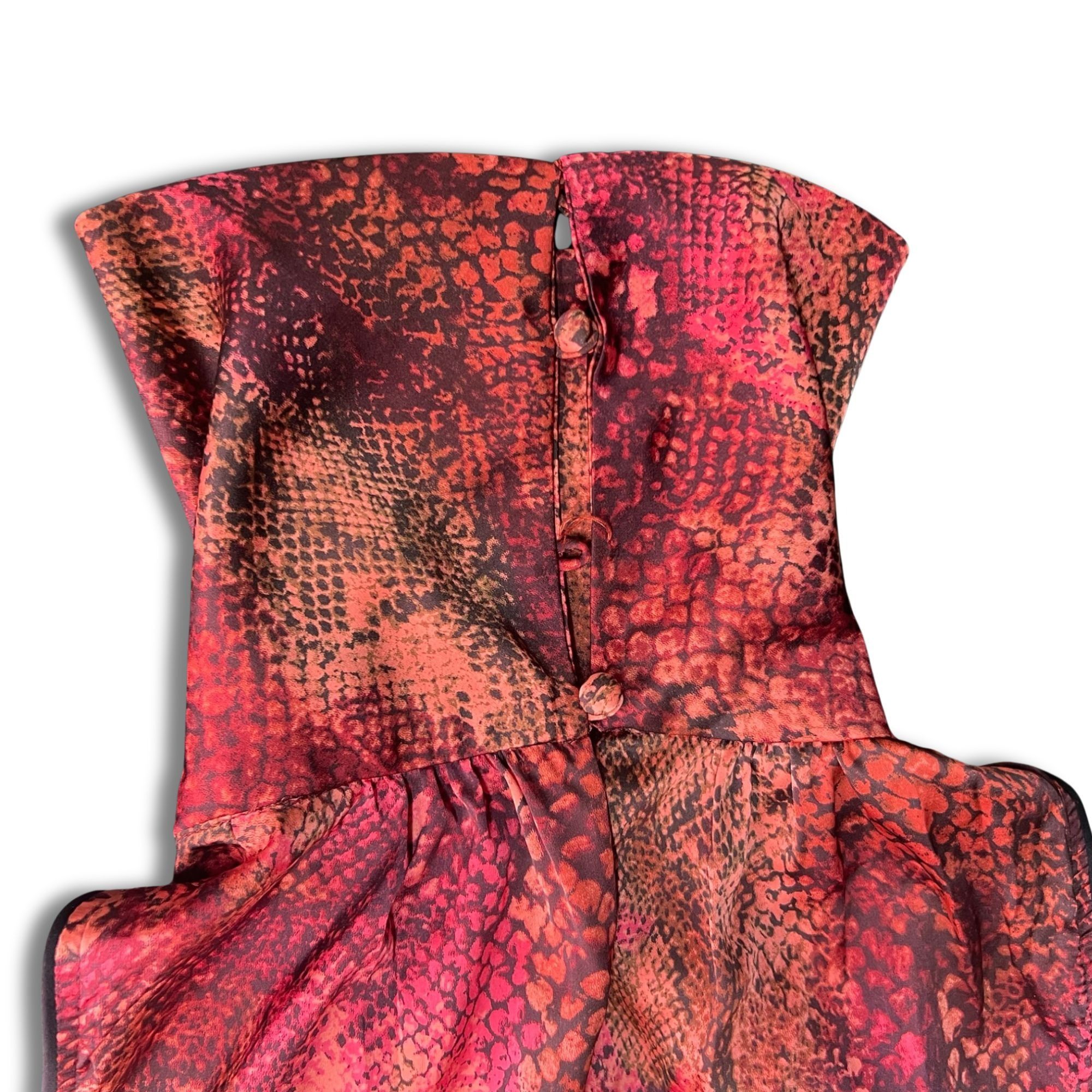 Other Joan Vass Snakeskin-Print Sleeveless Top XS High-Neck Button Size XS / US 0-2 / IT 36-38 - 6 Thumbnail