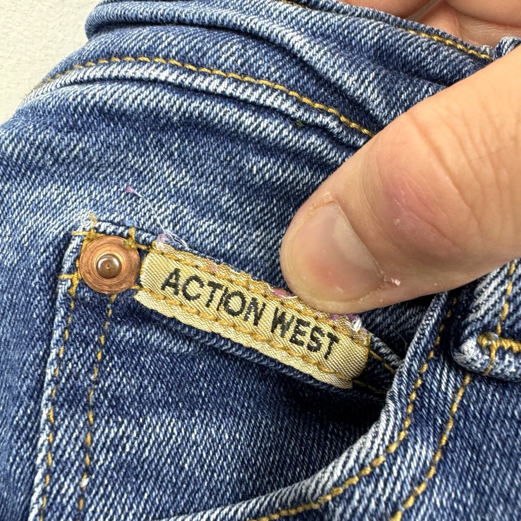 Vintage VINTAGE Action West Jeans Womens 32 Blue Mom Jeans 1980s 70s High Waist Classic Size 24" / US 00 / IT 34 - 5 Thumbnail