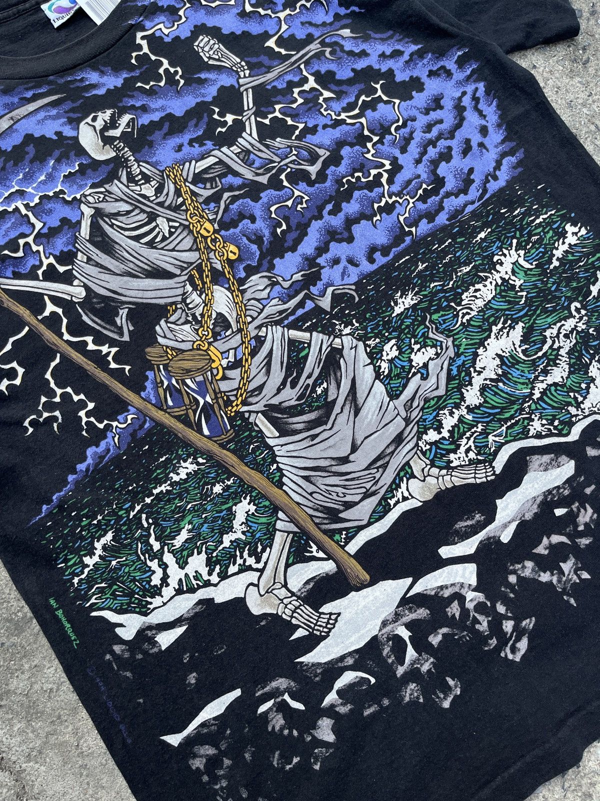 Liquid Blue × Vintage Vintage 1994 Liquid Blue Ian Bohorquez Grim Reaper Size US XL / EU 56 / 4 - 5 Thumbnail