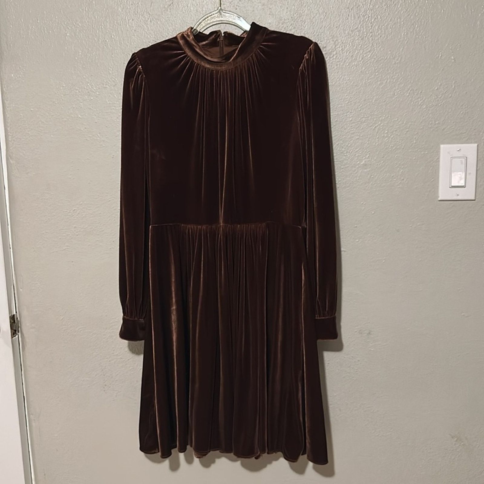 Calvin Klein Calvin Klein Womens Velvet Knee Fit & Flare Dress Size XL / US 12-14 / IT 48-50 - 5 Thumbnail