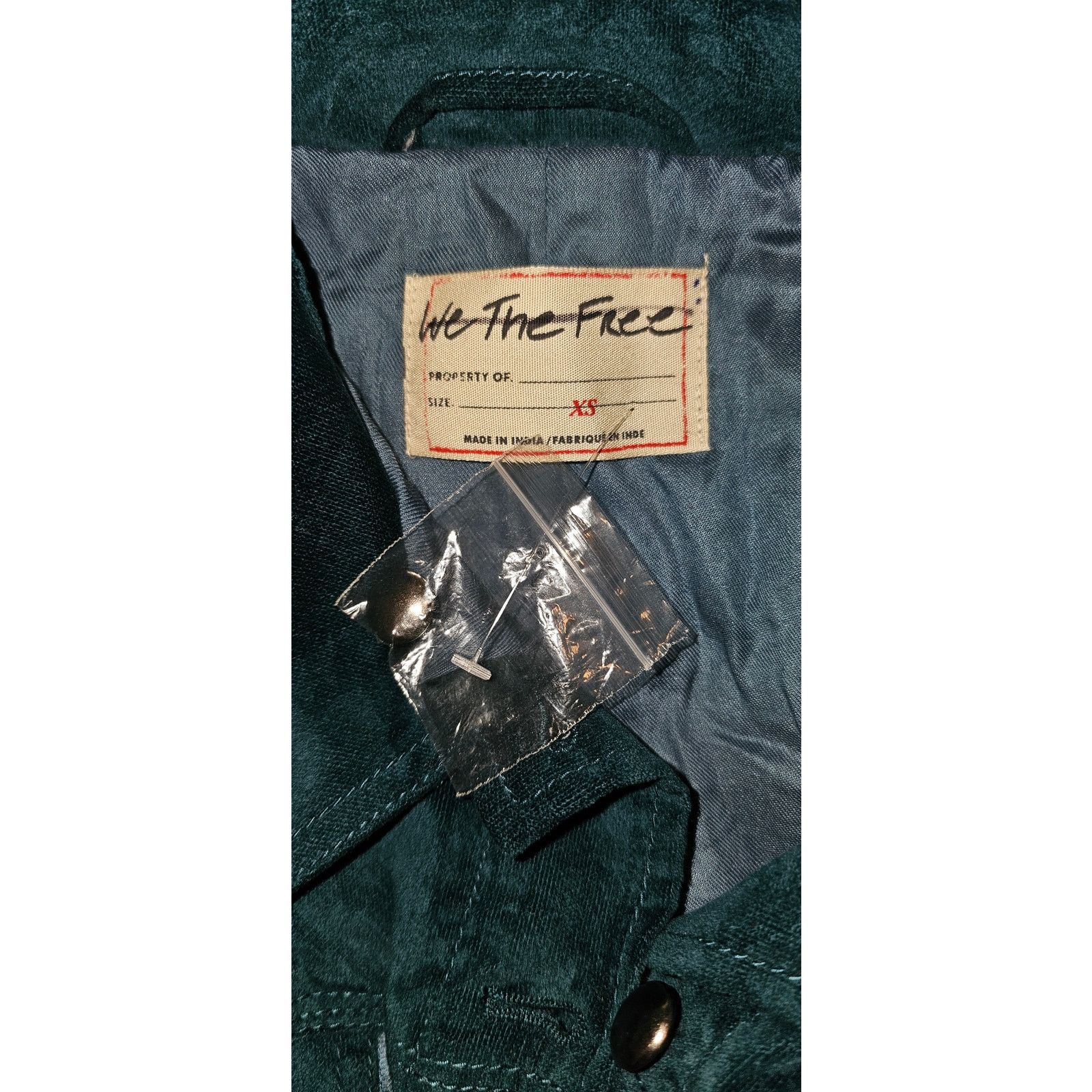 Free People New We The Free Officer Velvet Jacket $198 X-SMALL Green Size XS / US 0-2 / IT 36-38 - 4 Thumbnail