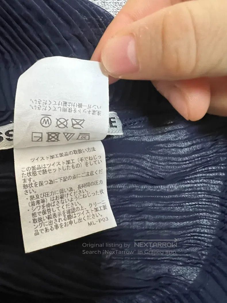 Issey Miyake Issey Miyake Navy Blue Zip Willow-patterned Long-sleeve To Size M / US 6-8 / IT 42-44 - 2 Thumbnail