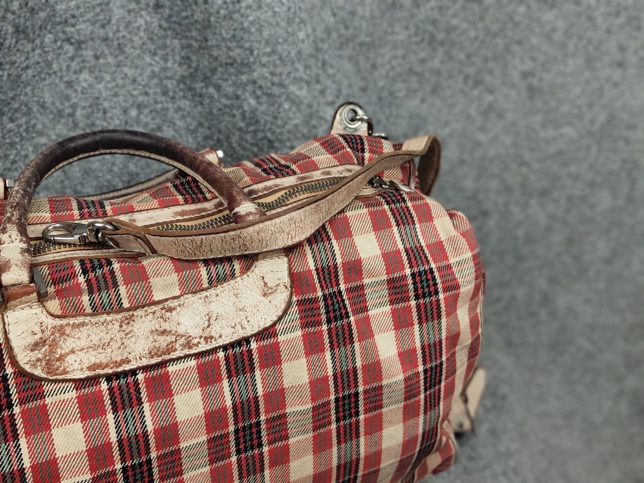 numero 10 Numero 10 Design Monzeglio tartan travel Canvas Leather Bag Size ONE SIZE - 10 Thumbnail
