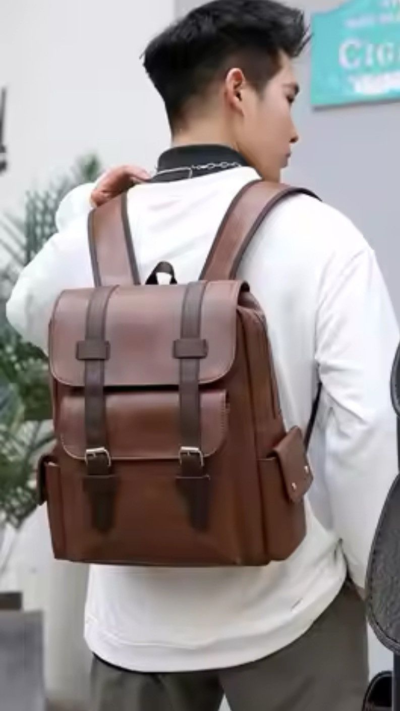 Japanese Brand × Vintage Backpack PU Leather Bagpack Size ONE SIZE - 10 Thumbnail