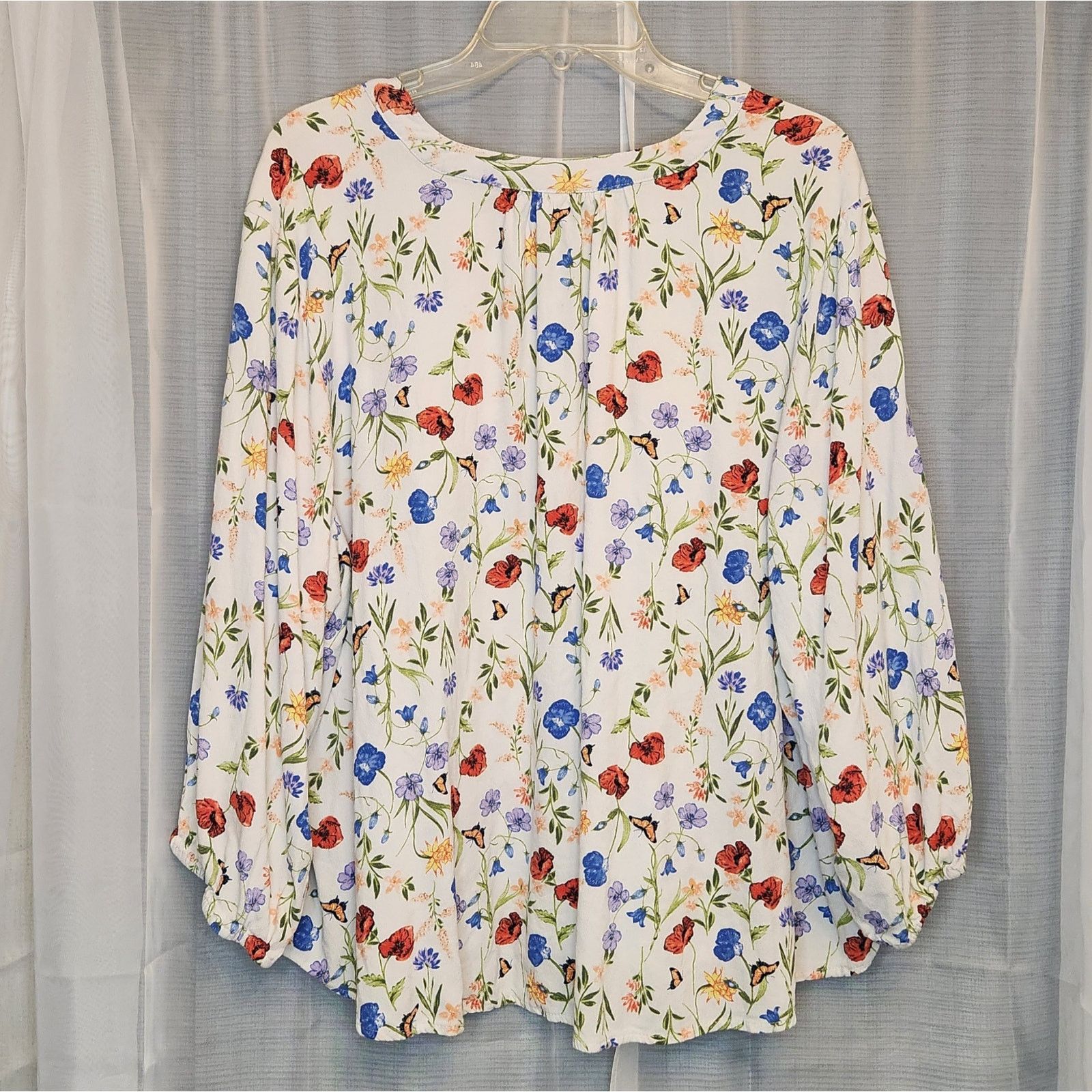 St. Johns Bay St. John’s Bay Floral Pullover Blouse | Size 2X Plus Size XXL / US 16-18 / IT 52-54 - 8 Thumbnail