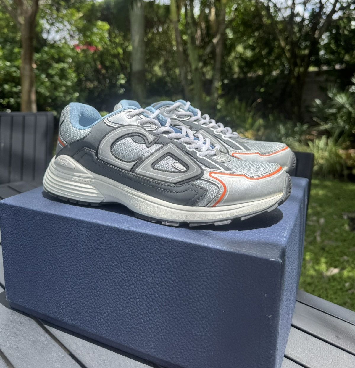 Dior DIOR B30 Sneaker Grey Blue Orange Size US 7 / EU 40 - 2 Thumbnail