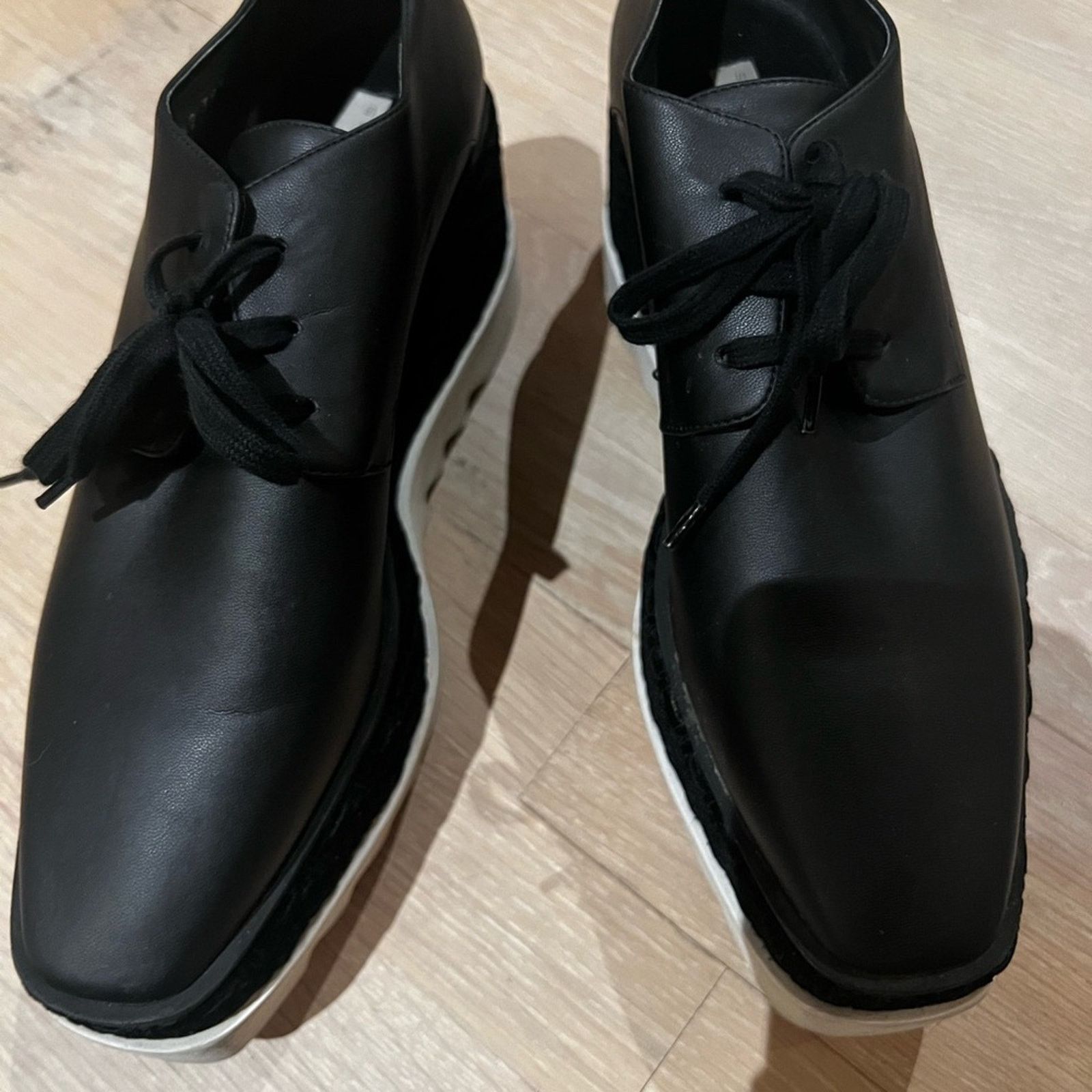 Stella McCartney Stella McCartney Black Vegan Platform Brogues Velvet 9.5 Size US 9.5 / IT 39.5 - 2 Thumbnail