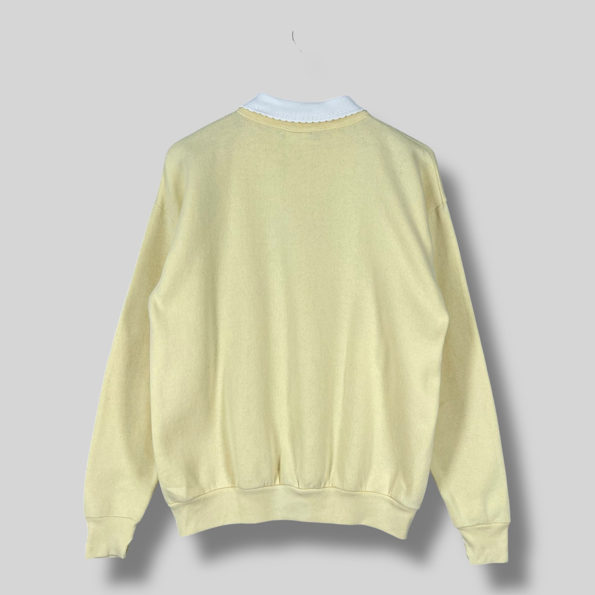 Vintage Vintage ALASKA Spellout Distressed Collared Sweatshirt Size US M / EU 48-50 / 2 - 9 Thumbnail