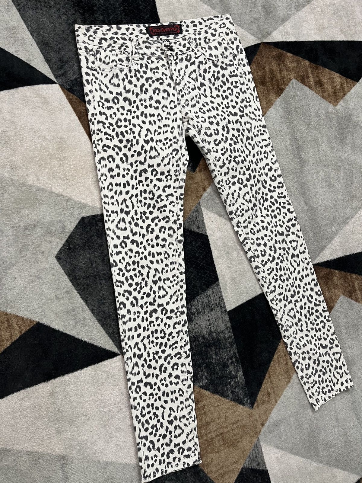 Hysteric Glamour Y2K Redpepper Japan Leopard Embroidered Vkei Punk Jeans Size US 31 - 8 Thumbnail