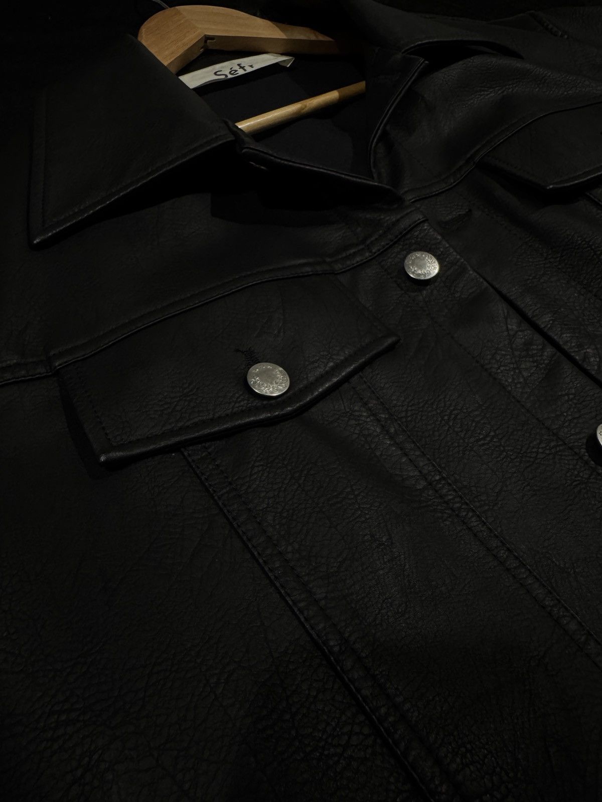 Sefr Sefr - Black Leather Jacket Size US XL / EU 56 / 4 - 3 Thumbnail