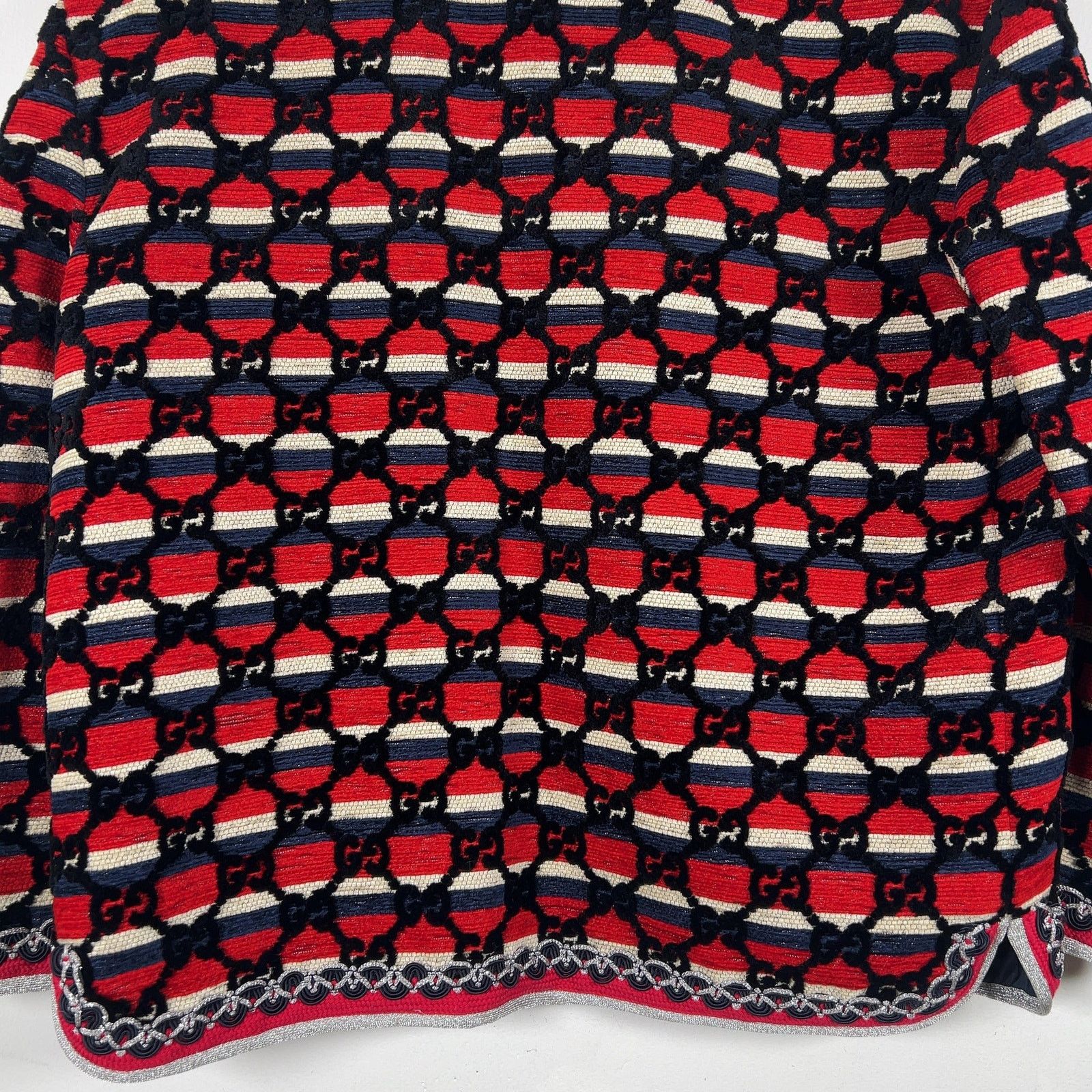 Gucci Gucci Flocked Tweed Cutting Jacket Red/Silver Size M Size M / US 6-8 / IT 42-44 - 7 Thumbnail