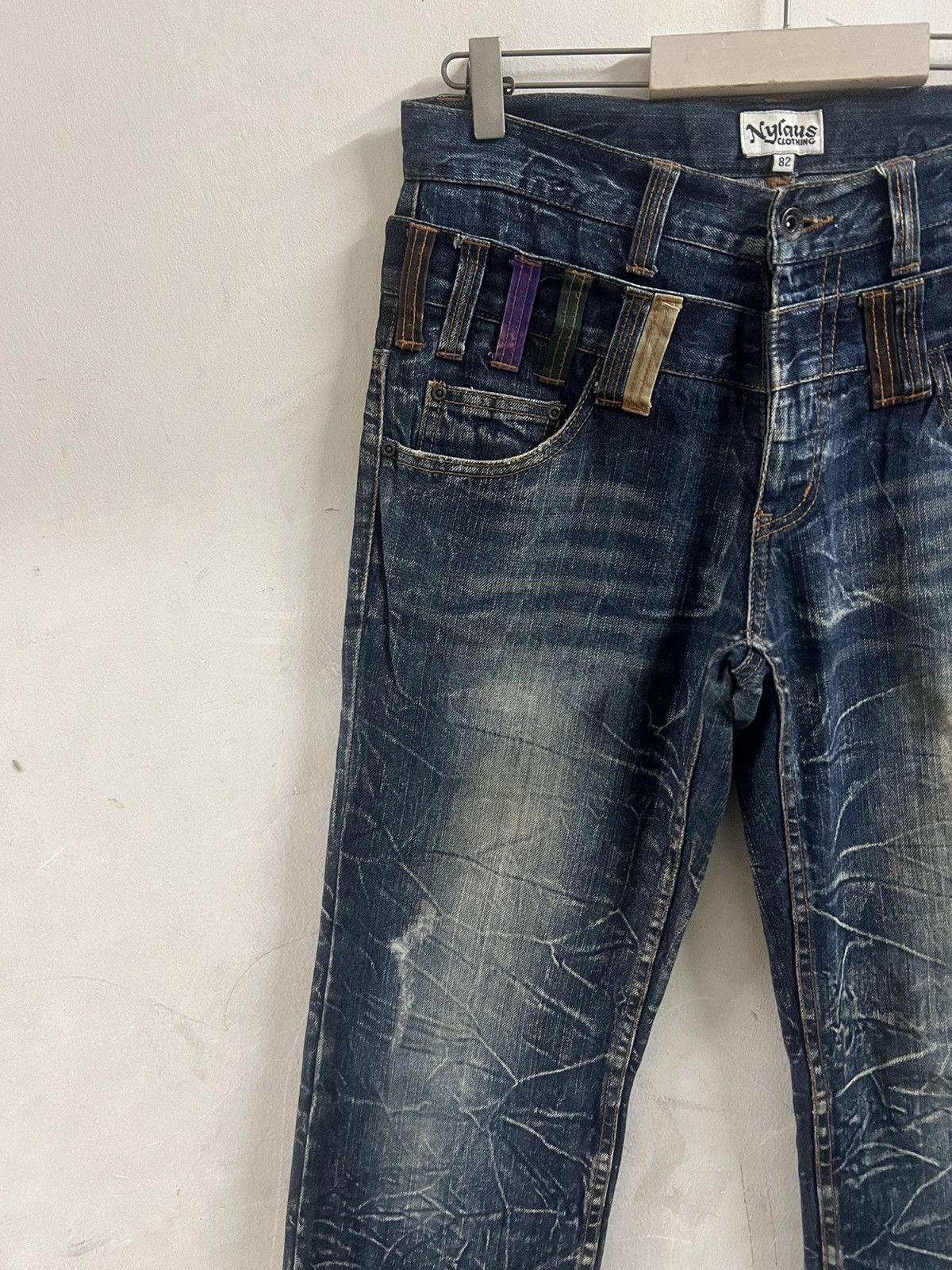 Adidas × Japanese Brand SICK‼️NYLAUS DISTRESSED DENIM PANT Size US 31 - 3 Thumbnail