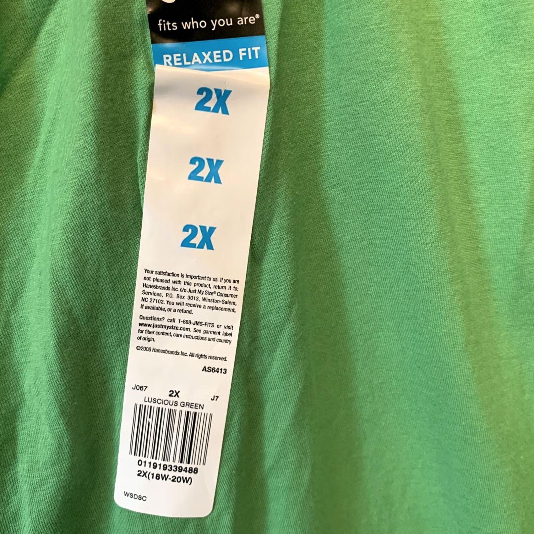 Vintage JMS Shirt Plus 2X Green Knit Short Sleeve Round Neck Ruffle Cotton NWT 775 Womens Size XXL / US 16-18 / IT 52-54 - 3 Thumbnail