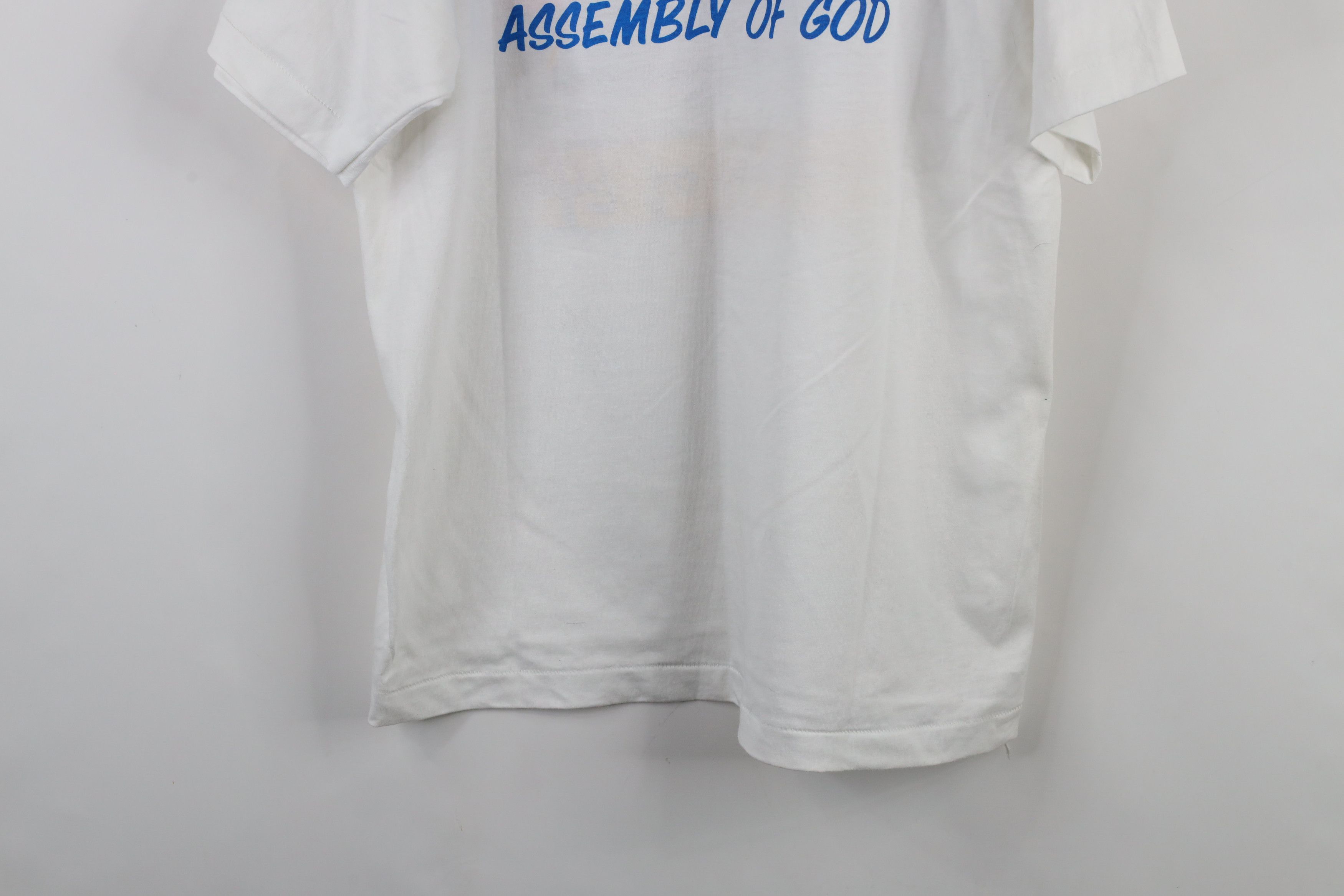 Vintage Vintage 90s Spell New Life Jesus Christian T-Shirt White USA Size XL / US 12-14 / IT 48-50 - 12 Thumbnail