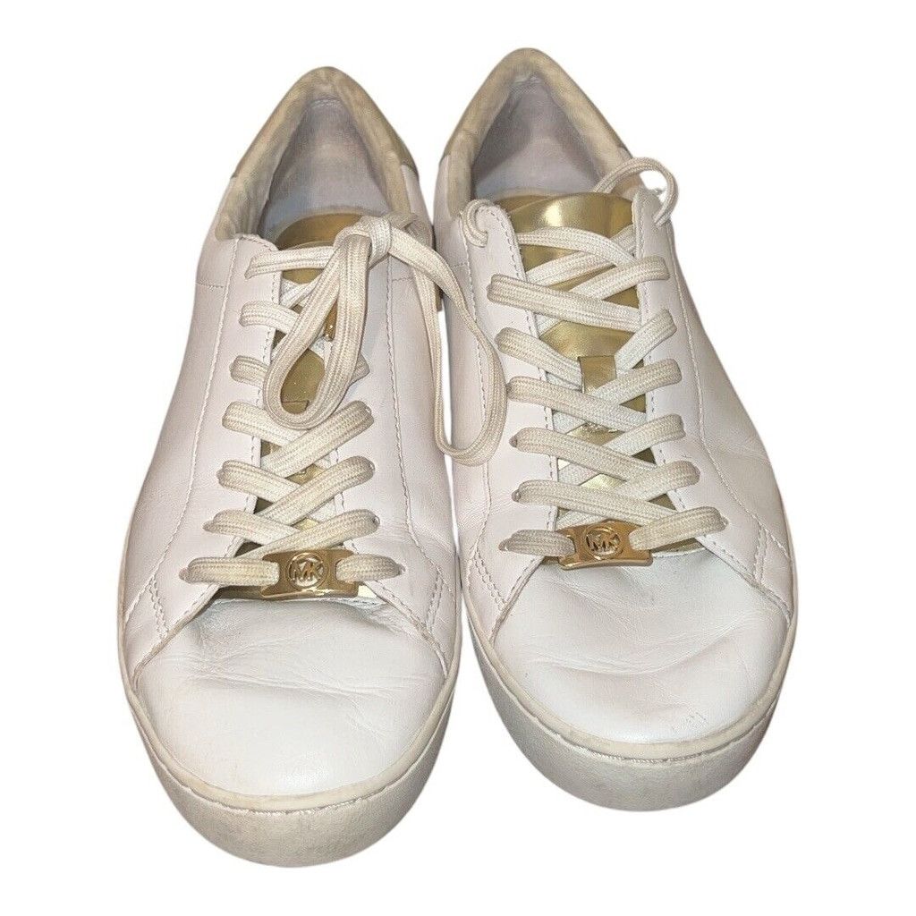 Michael Kors Michael Kors white and gold tennis shoes size 11 Size US 11 / IT 41 - 2 Thumbnail