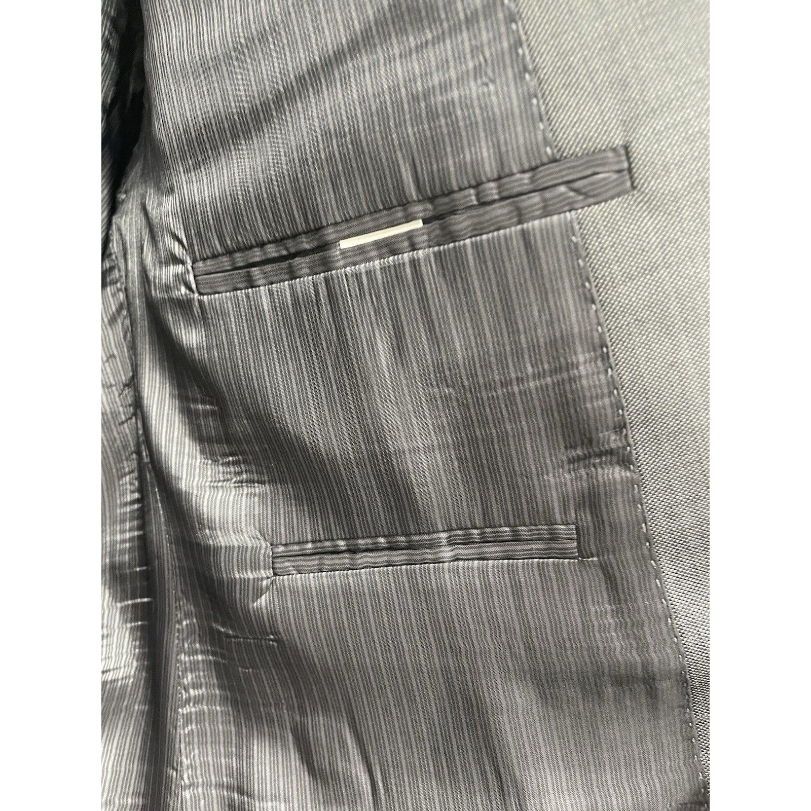 Calvin Klein Calvin Klein Gray Slim Fit Notch Lapel Wool Suit Jacket Size Size 44R - 7 Thumbnail