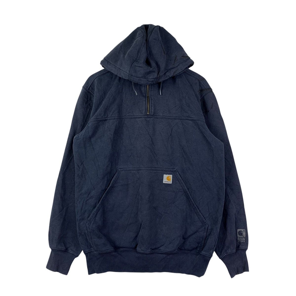 Carhartt CARHARTT Rain Defender Half Zip Hoodie Navy Blue Heavyweight Size US M / EU 48-50 / 2 - 1 Thumbnail
