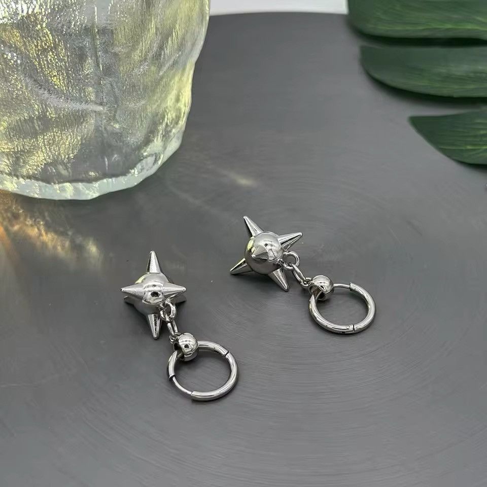 Vintage Gothic Spiky Ball Hoop Dangle Earrings Size ONE SIZE - 4 Thumbnail