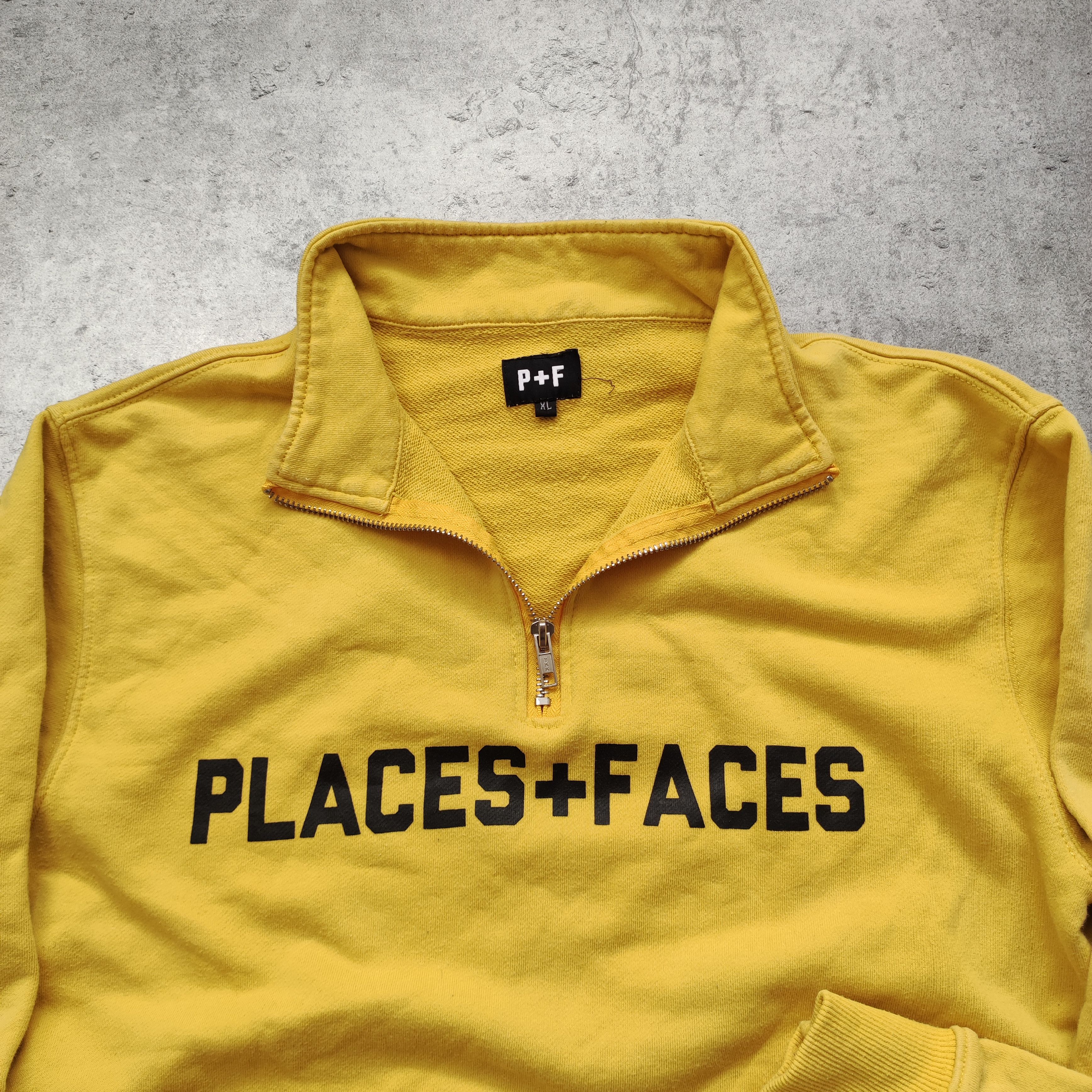 Places + Faces Places + Faces Big Classic Logo Yellow Zip Sweatshirt Size US M / EU 48-50 / 2 - 4 Thumbnail