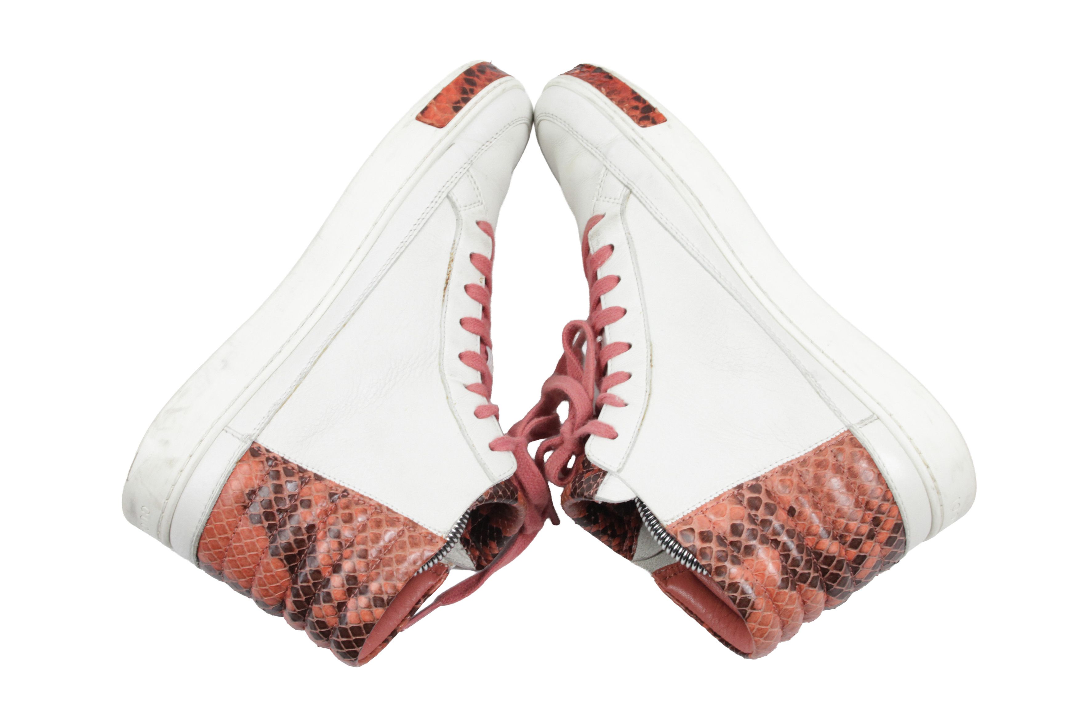 Gucci Python Snake Skin Leather Hi-Top Sneakers Size US 7 / IT 37 - 10 Thumbnail