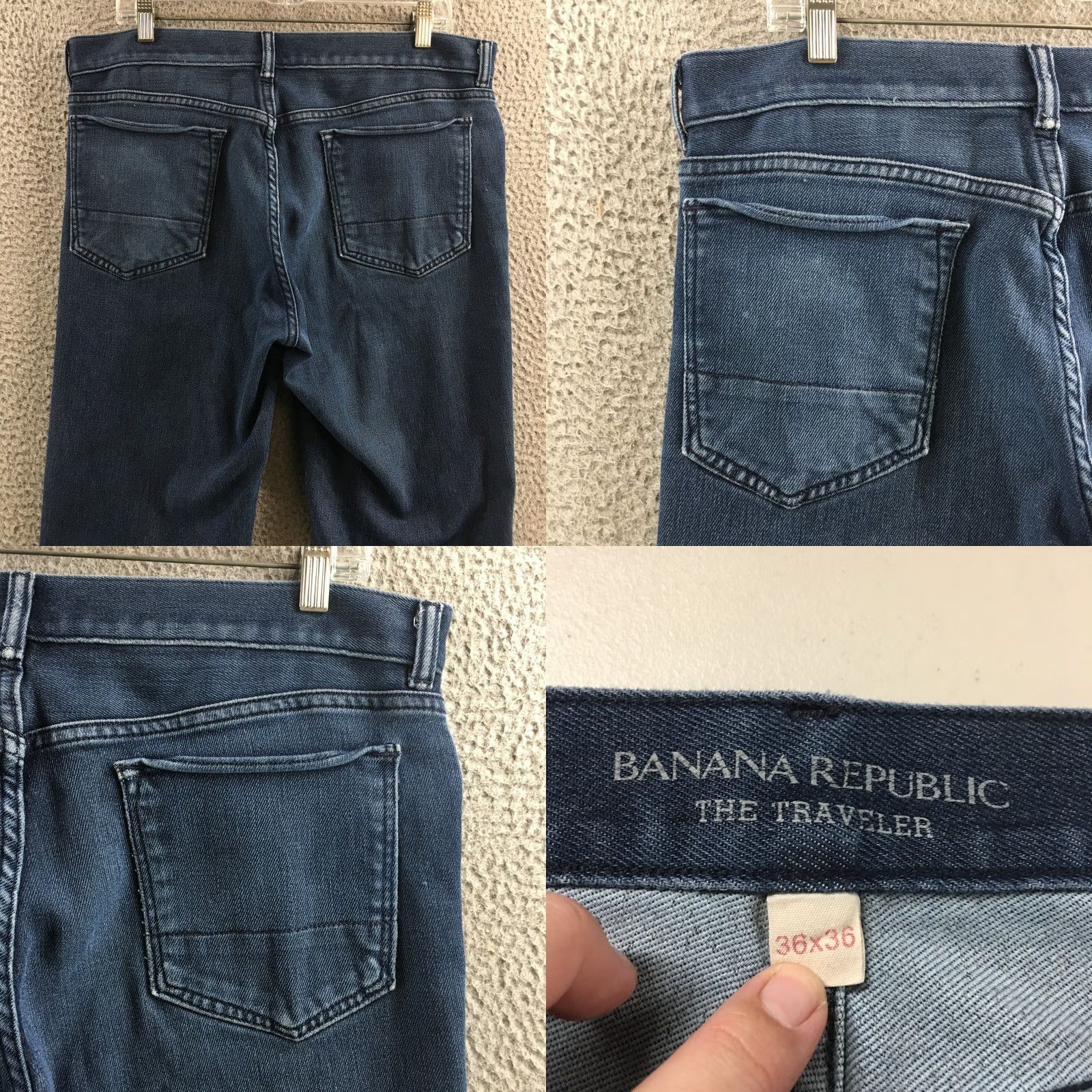 Banana Republic Banana Republic Jeans Mens 36x36 Straight Denim Blue 5-Pocket Regular Slim Jeans, Banana Republic The Traveler, 36x33 Inseam 33 Size US 36 / EU 52 - 9 Thumbnail