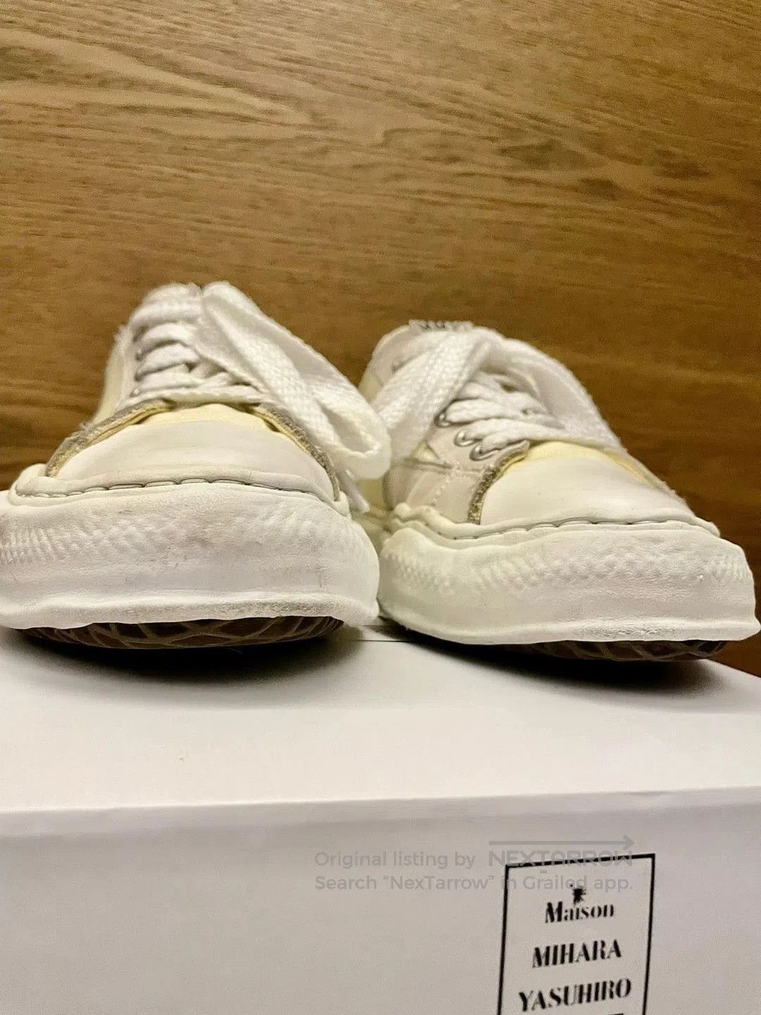 Maison MIHARA YASUHIRO Beige Low-Top Canvas Sneakers Size 8. Size US 8 / EU 41 - 3 Thumbnail