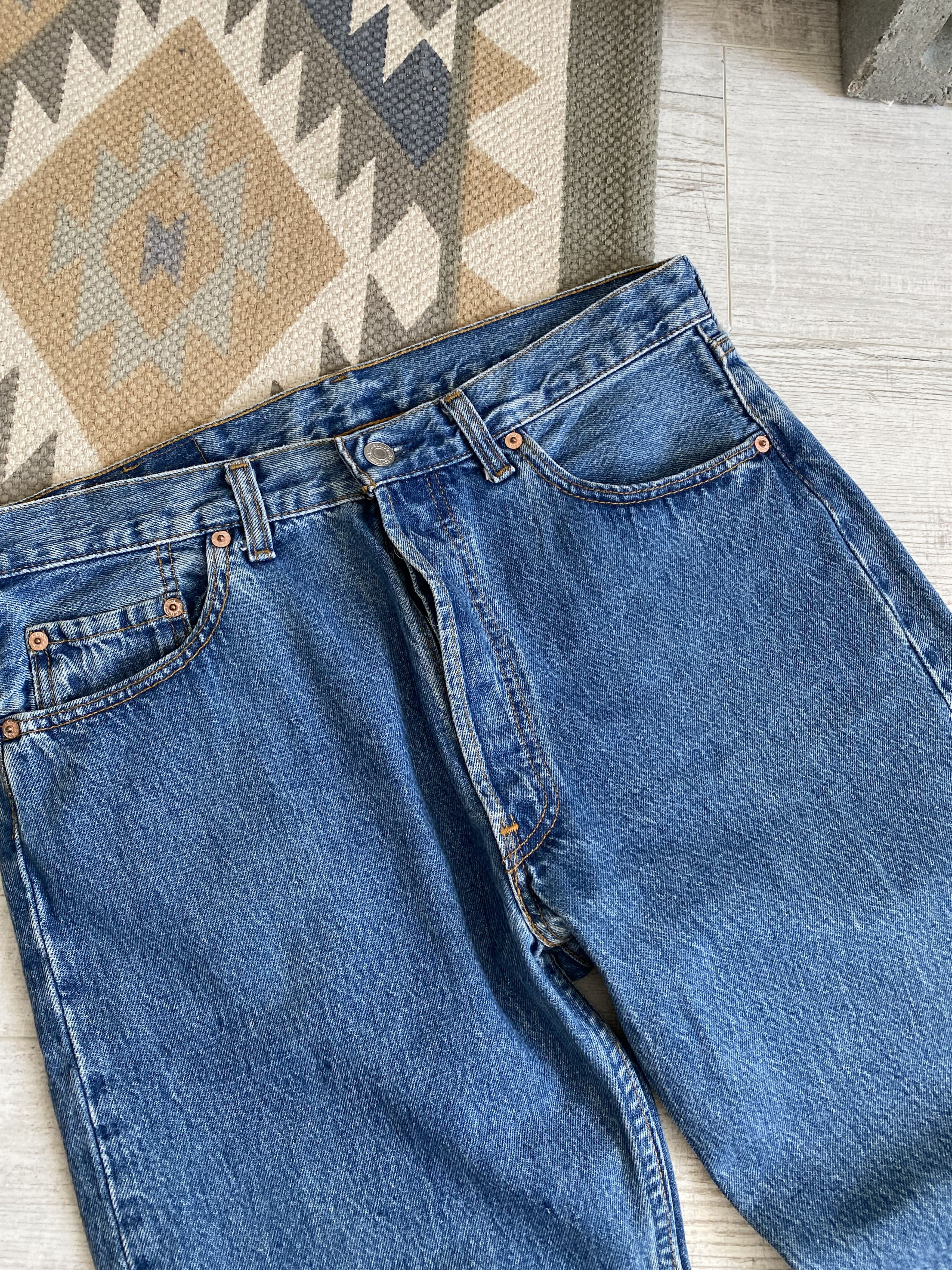 Levi's Vintage Levis Cotton Blue Washed Straight Jeans Size US 34 / EU 50 - 4 Thumbnail