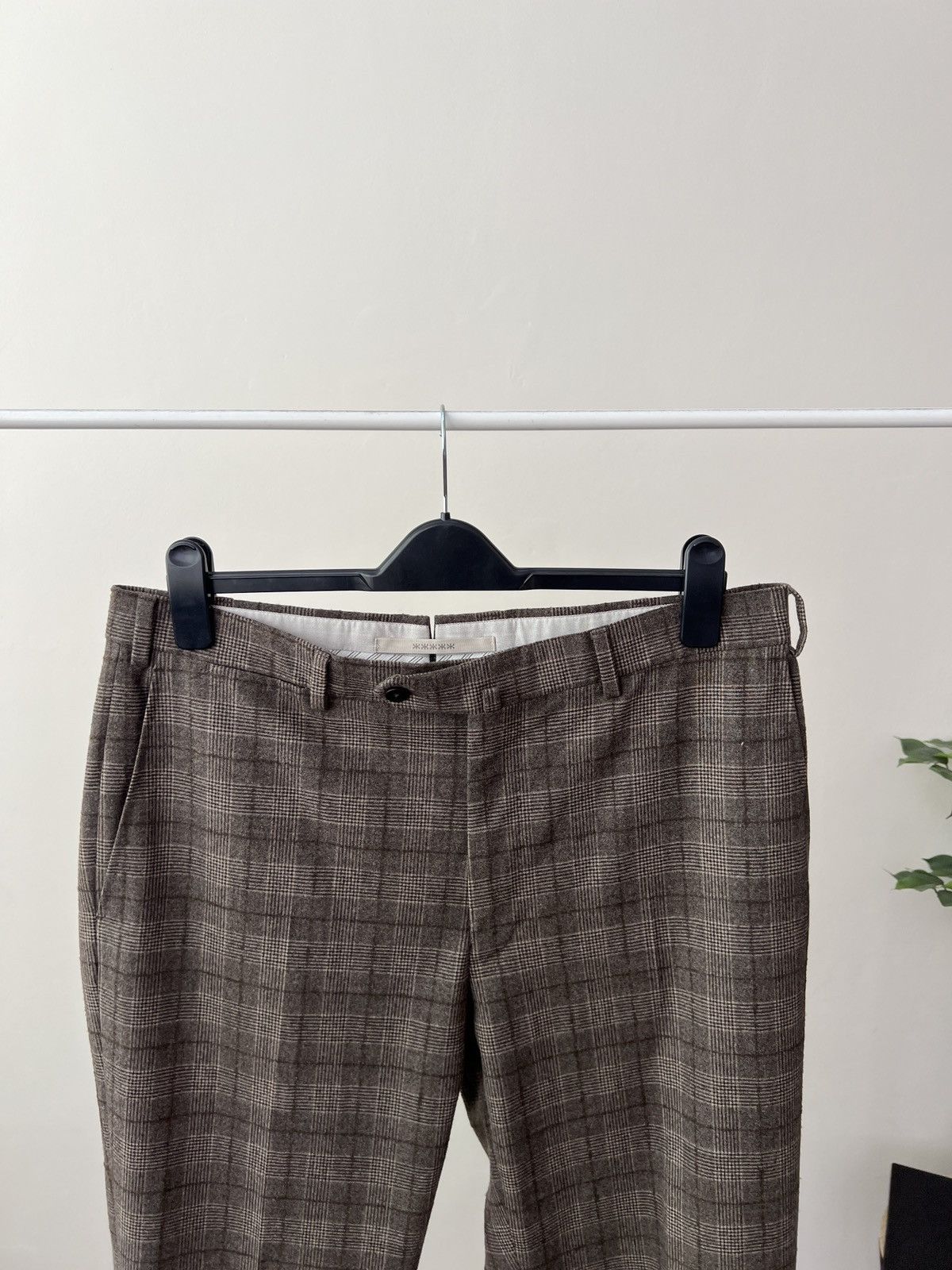 Ermenegildo Zegna Vintage Ermenegildo Zegna Brown Glen Check Wool Dress Pants Size US 34 / EU 50 - 3 Thumbnail