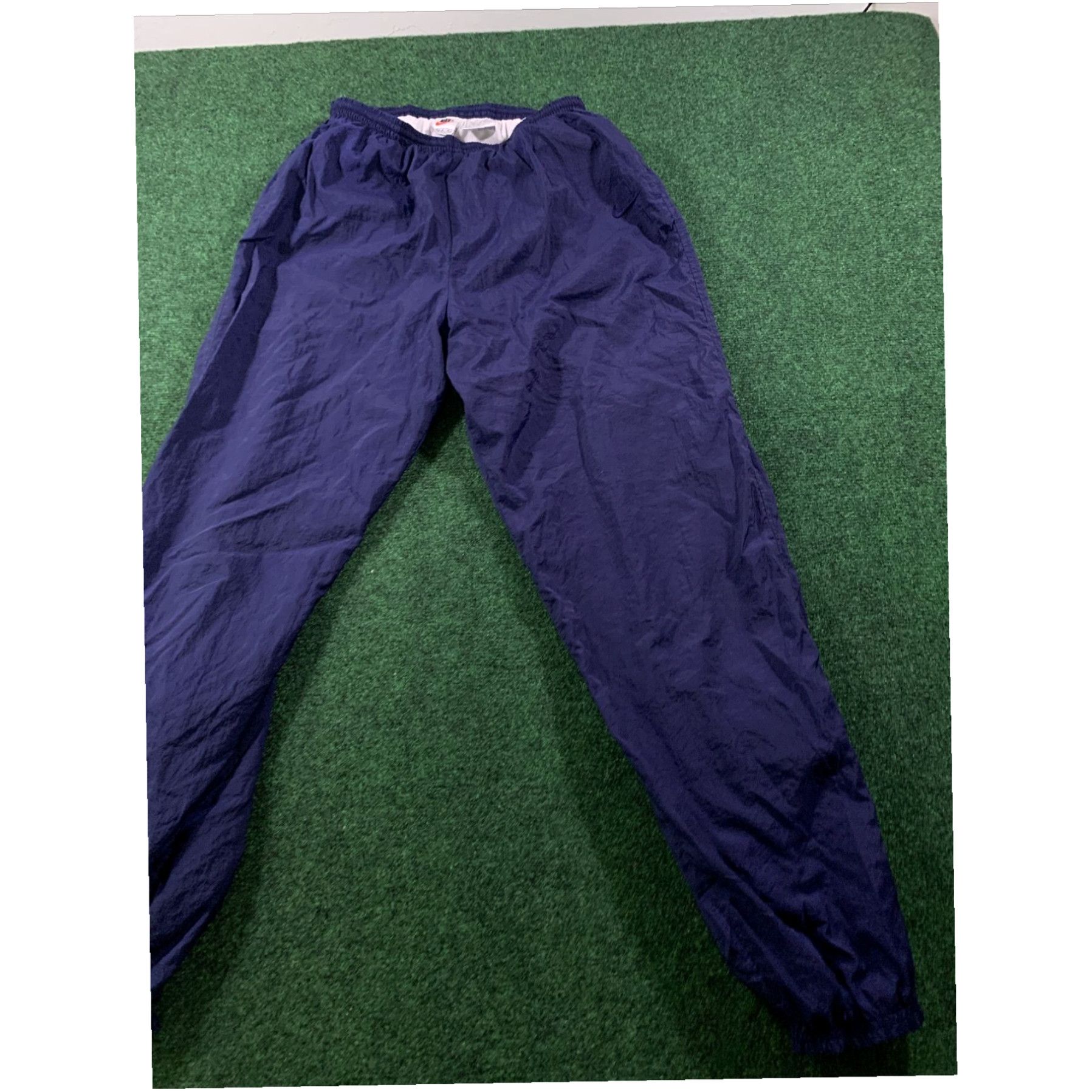 Nike Vintage 90s Nike Navy Silver Tag Running Pants Mens L Navy Nylon Joggers Size US 36 / EU 52 - 3 Thumbnail