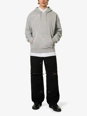 Givenchy o1srvl11e0125 Boxy Fit Cotton Jersey Hoodie in Grey Size US XL / EU 56 / 4 - 2 Thumbnail
