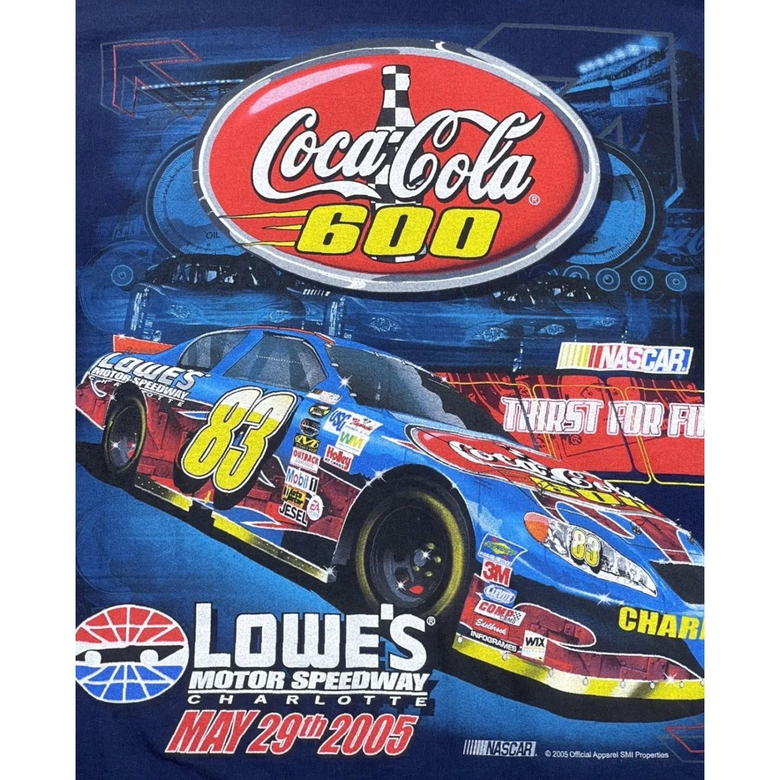 Vintage VINTAGE Coca-Cola T-Shirt XL Blue Racing Graphic 80s Double-Sided Mens Size US XL / EU 56 / 4 - 3 Thumbnail