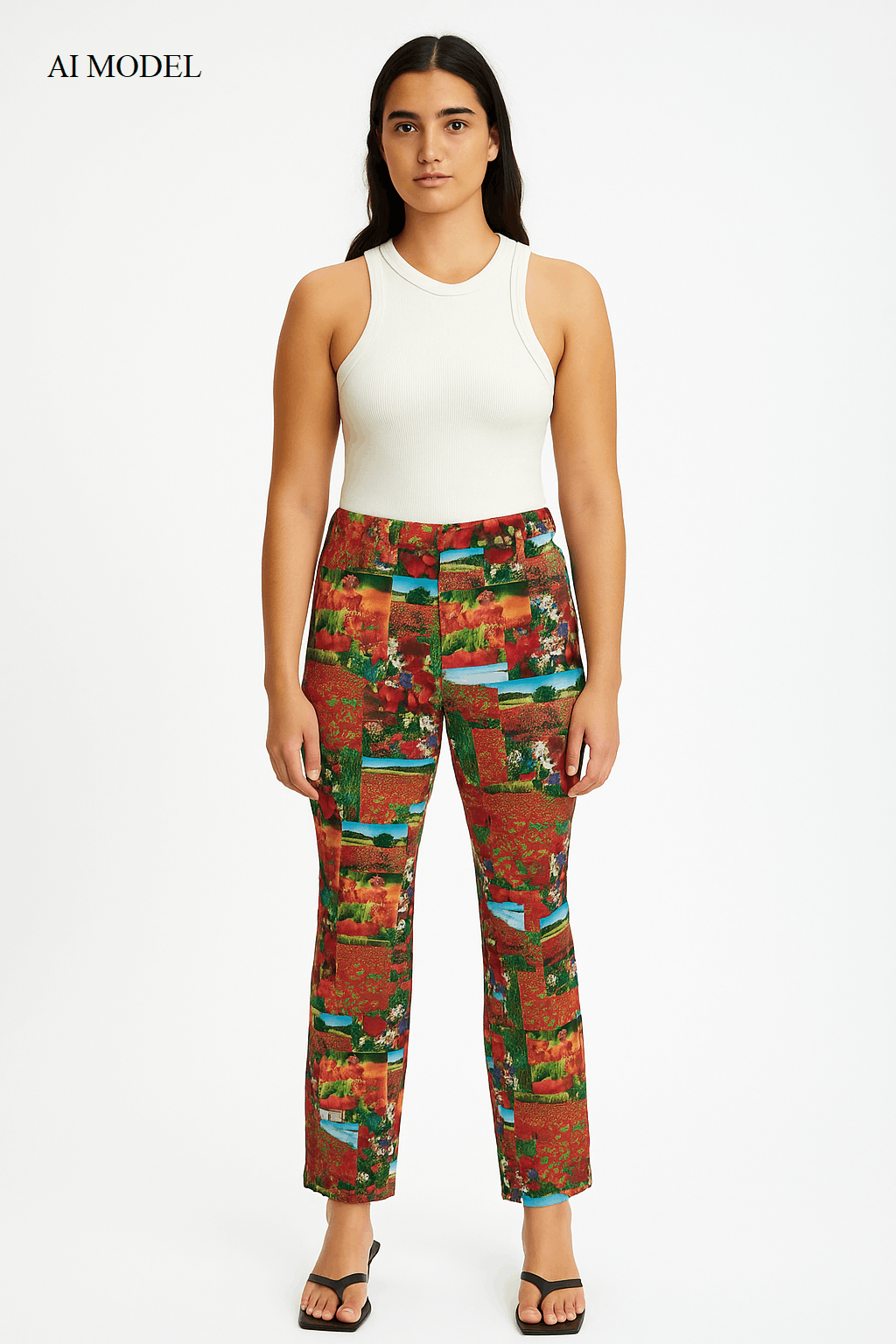 Japanese Brand Vintage Y2K AGE Scenic Border Floral AOP Stretch Jeans Pants Size 28" / US 6 / IT 42 - 9 Thumbnail
