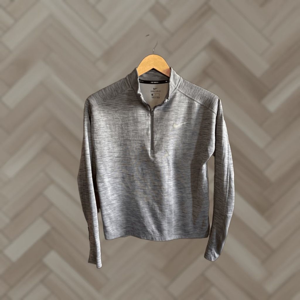 Nike Nike Running Top Womens Small Gray Pacer Dri-Fit 1/4 Zip 928613-036 Size S / US 4 / IT 40 - 1 Thumbnail