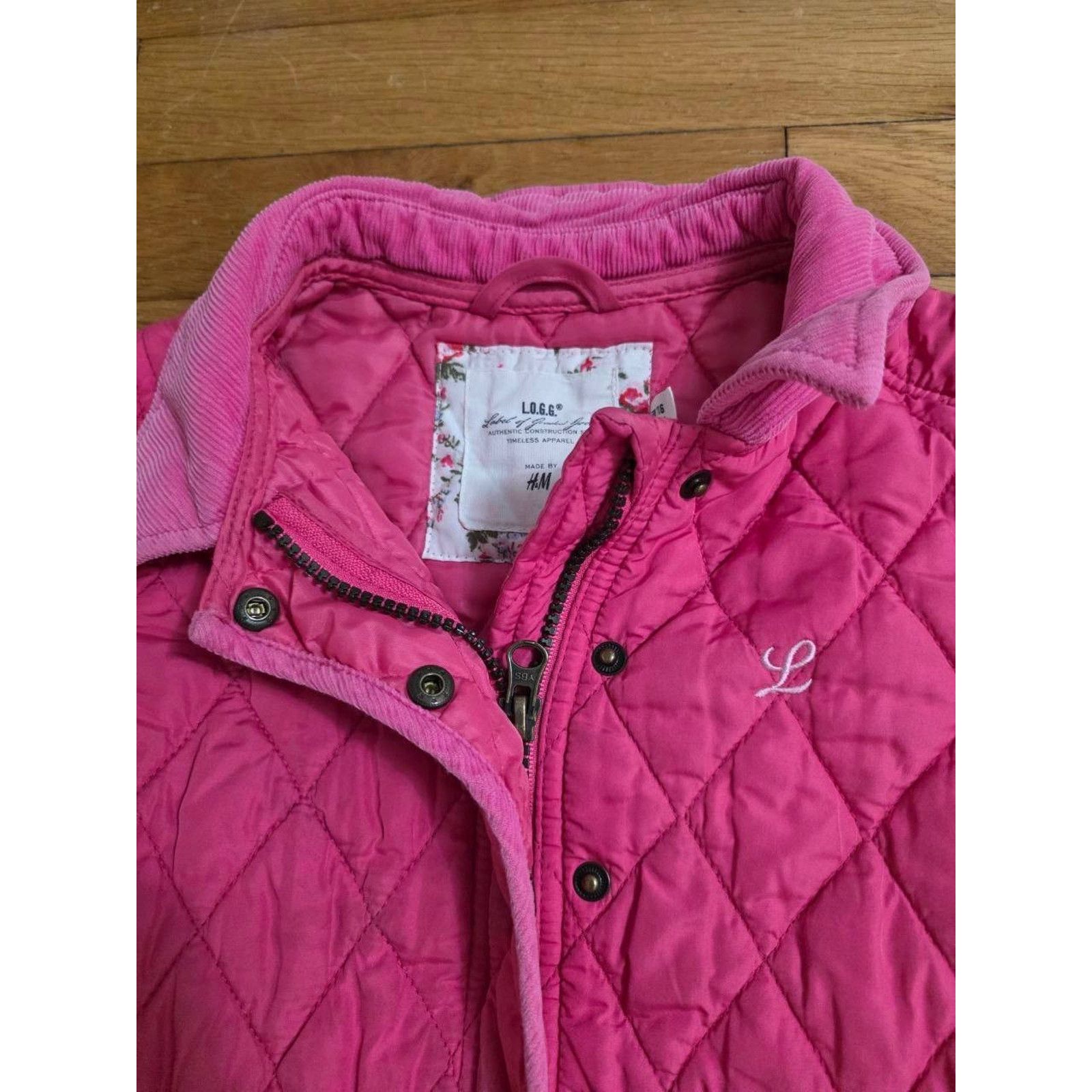 H&M H&M Girls Quilted Coat Pink 5-6 Years A001181 Size 28 - 3 Thumbnail