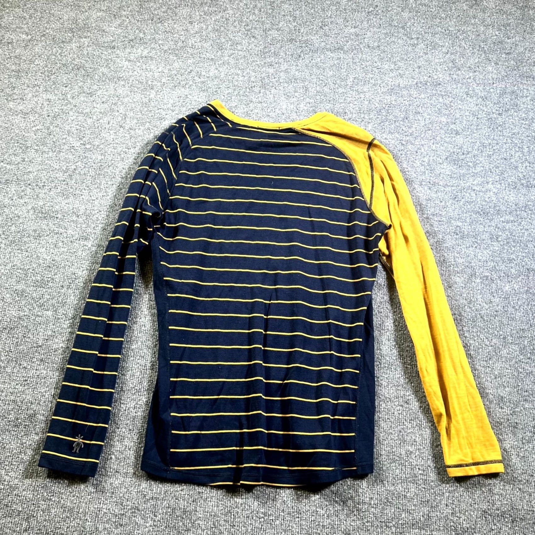 Smartwool SmartWool Base Layer Top Mens Medium Blue Striped Merino Wool Thermal Running Size US M / EU 48-50 / 2 - 2 Thumbnail