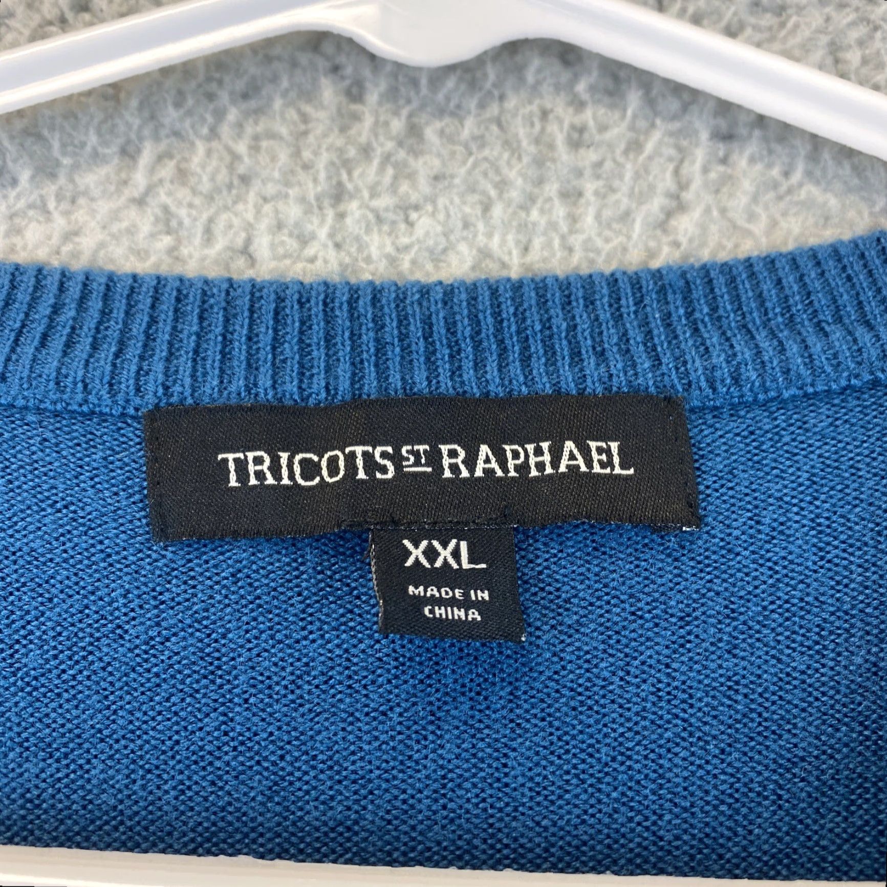 Vintage Tricots St. Raphael Pullover Sweater Men’s 2XL Blue Solid Classic Size US XXL / EU 58 / 5 - 4 Thumbnail