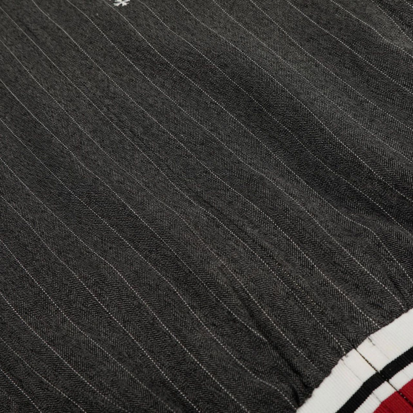 Vintage Dark Gray Pinstripe Track Jacket with Stripe Trim Size US M / EU 48-50 / 2 - 3 Thumbnail