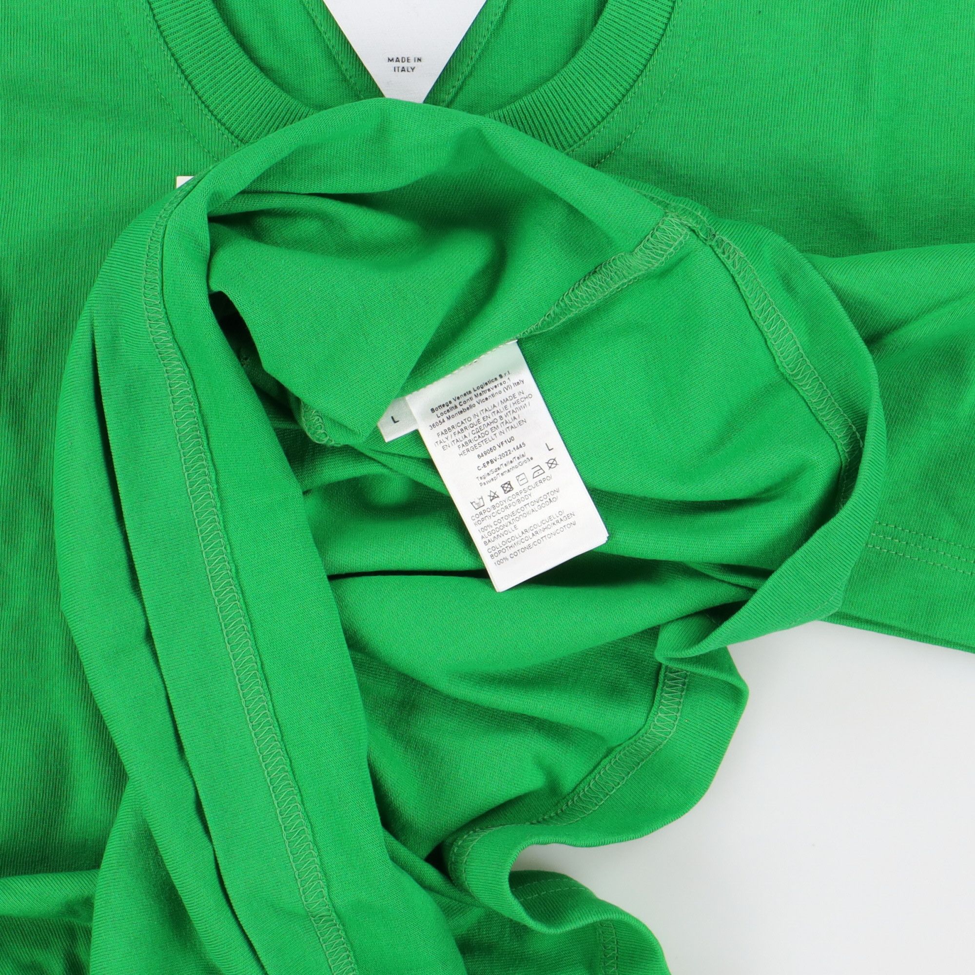 Bottega Veneta Parakeet Green Sunrise Embroidered Logo T-Shirt Size XS / US 0-2 / IT 36-38 - 8 Thumbnail