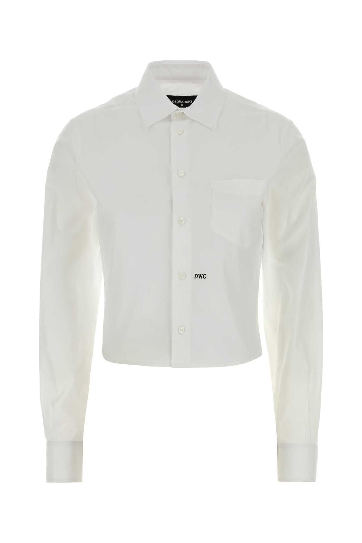 Dsquared2 White Poplin Shirt Size XS / US 0-2 / IT 36-38 - 1 Thumbnail