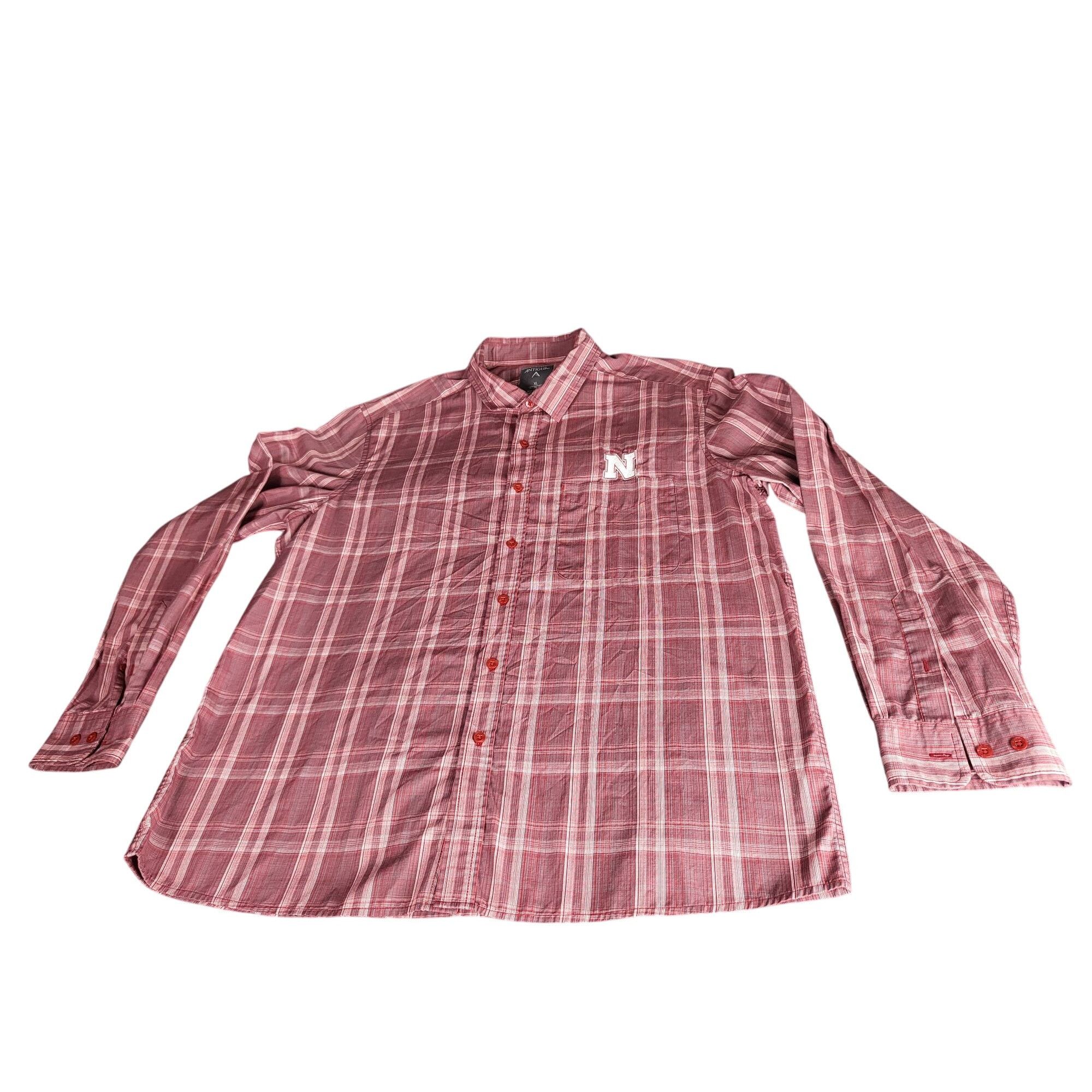 Antigua Nebraska Corn Huskers Button Up Shirt Men Sz XL Plaid Pocket Size US XL / EU 56 / 4 - 1 Thumbnail